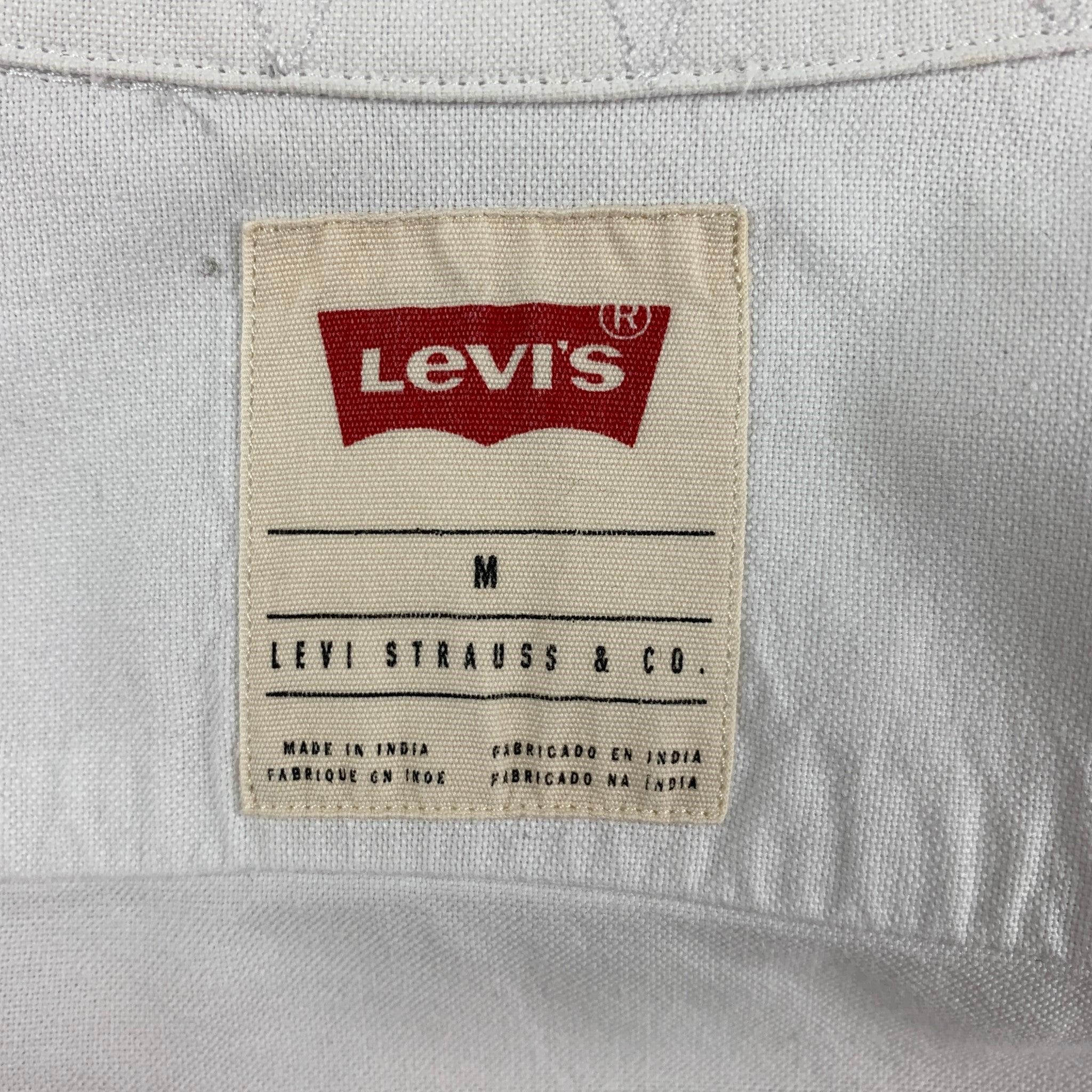 LEVI'S White Cotton Button Up Long Sleeve Shirt For Sale 1