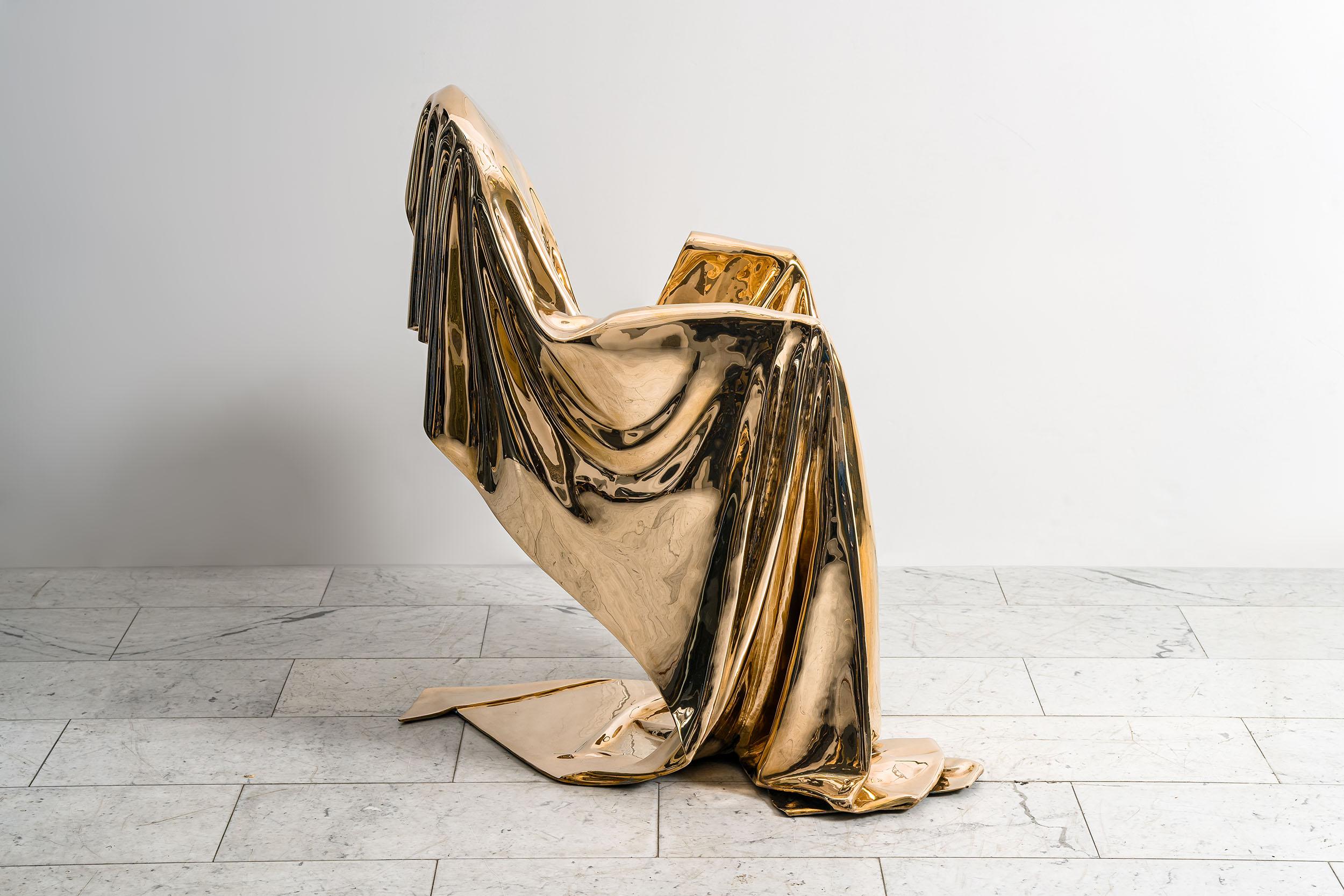 Levitaz Armchair in Cast Bronze For Sale 1