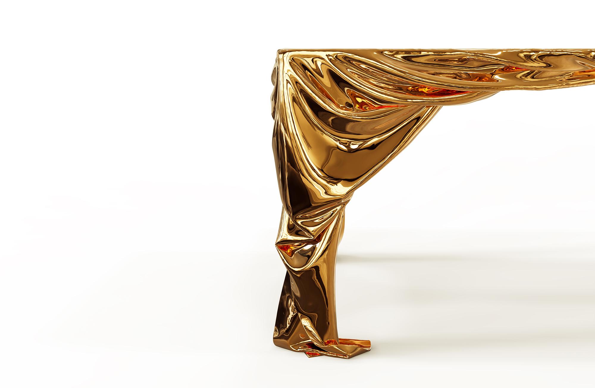 XXIe siècle et contemporain Table de salle à manger Levitaz en bronze moulé en vente