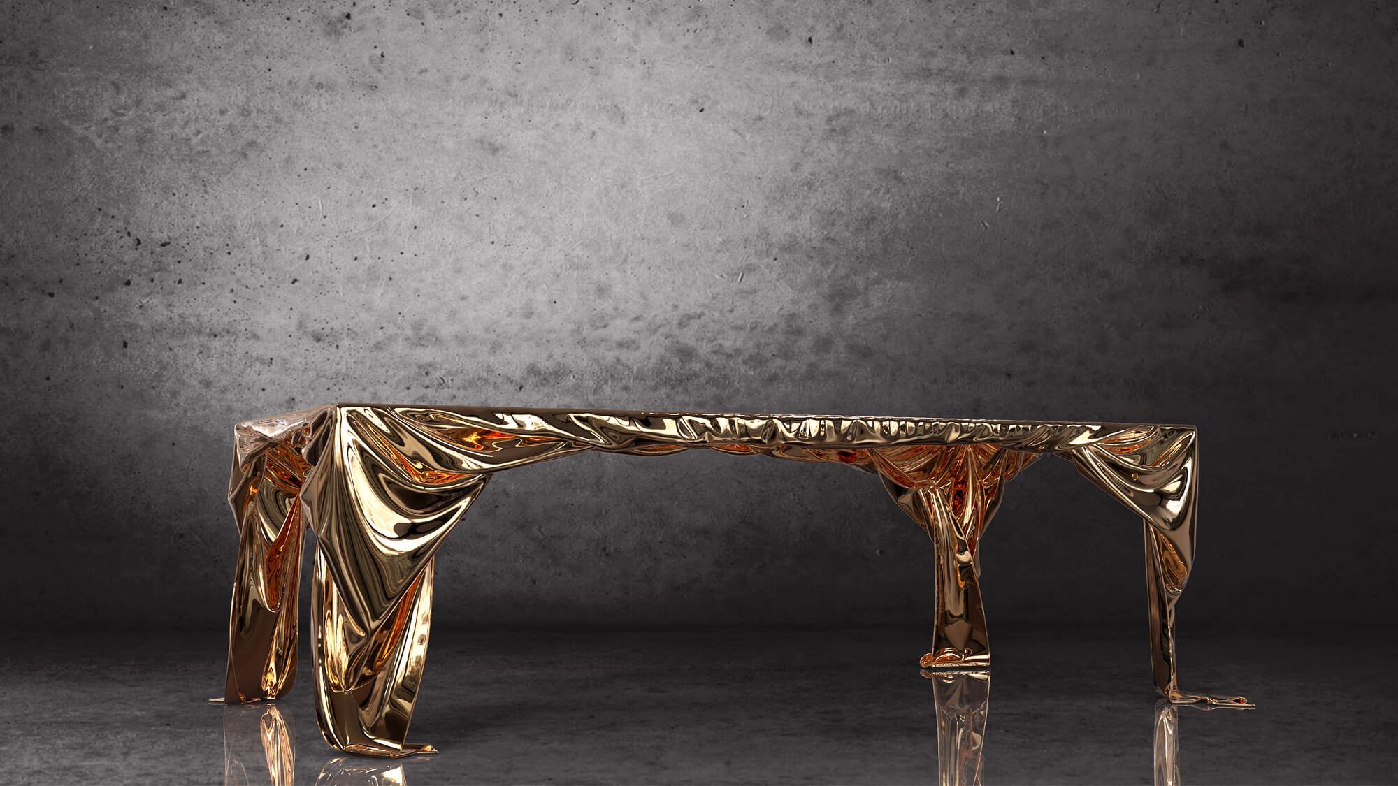 The Levitaz Dining Table is a testament to the alchemy of form and function. Crafted with a visionary approach to design, this table is not merely a surface for dining but a centerpiece of conversation. Its surface gleams with a polished bronze