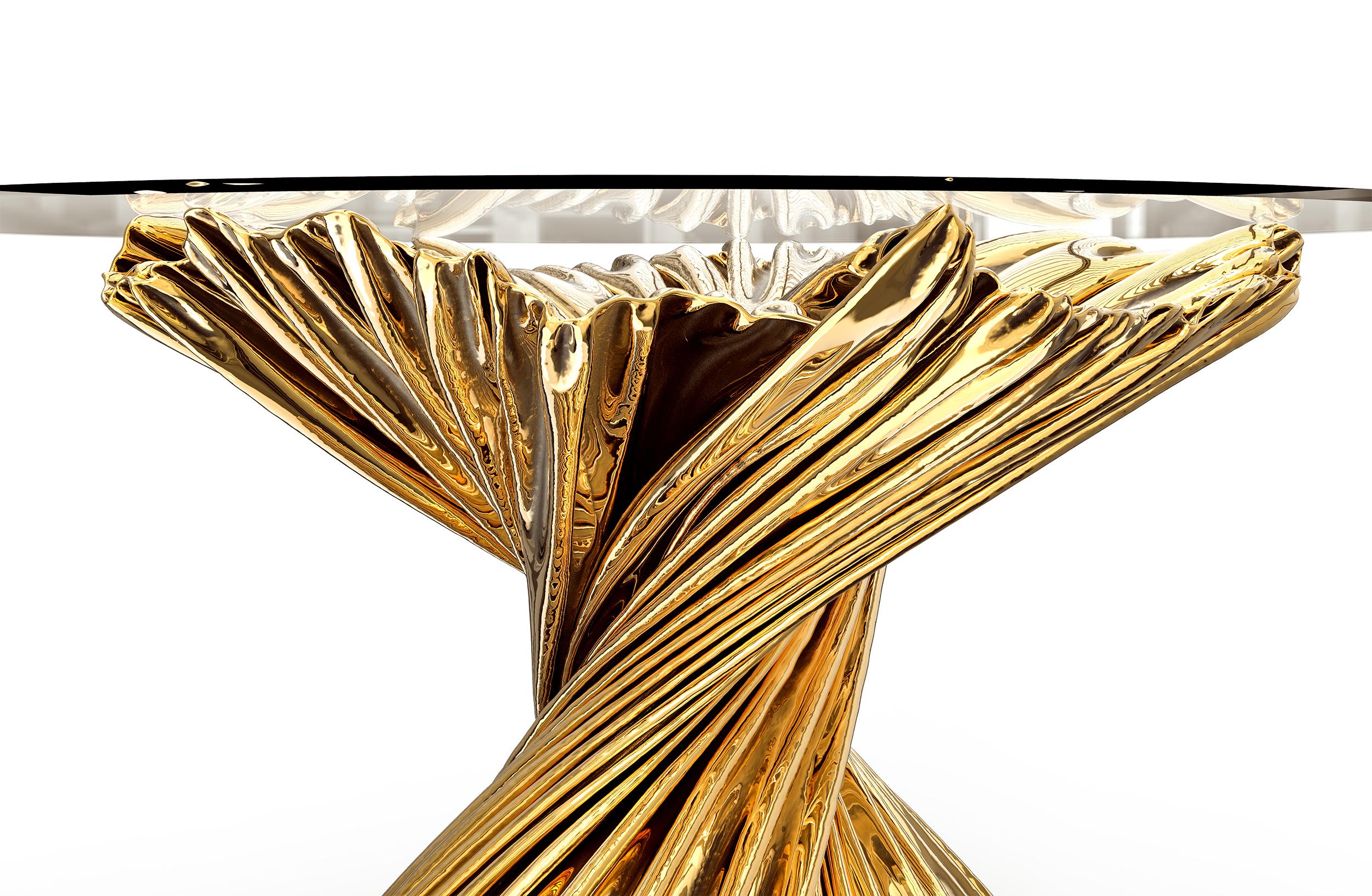 Levitaz Dining Table Base Cast Bronze For Sale 5
