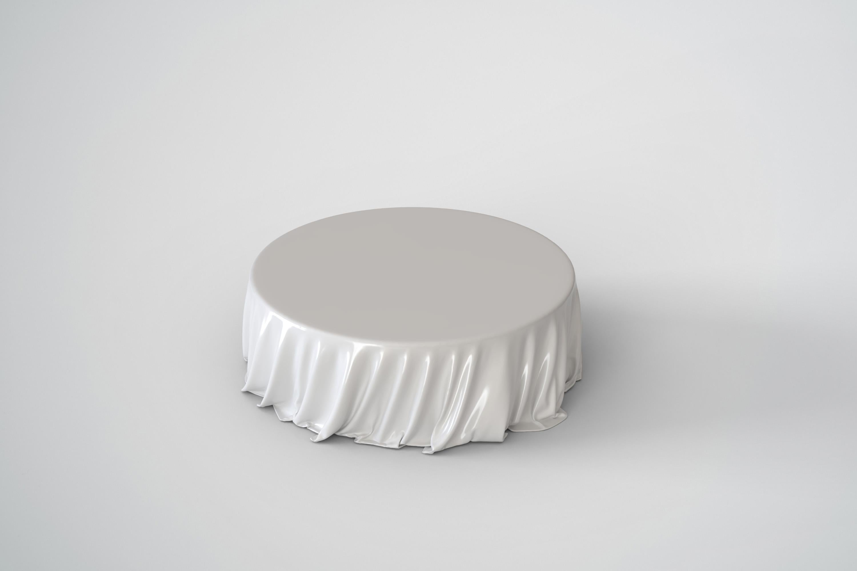 Contemporary Levitaz Round Coffee Table in White Gloss For Sale