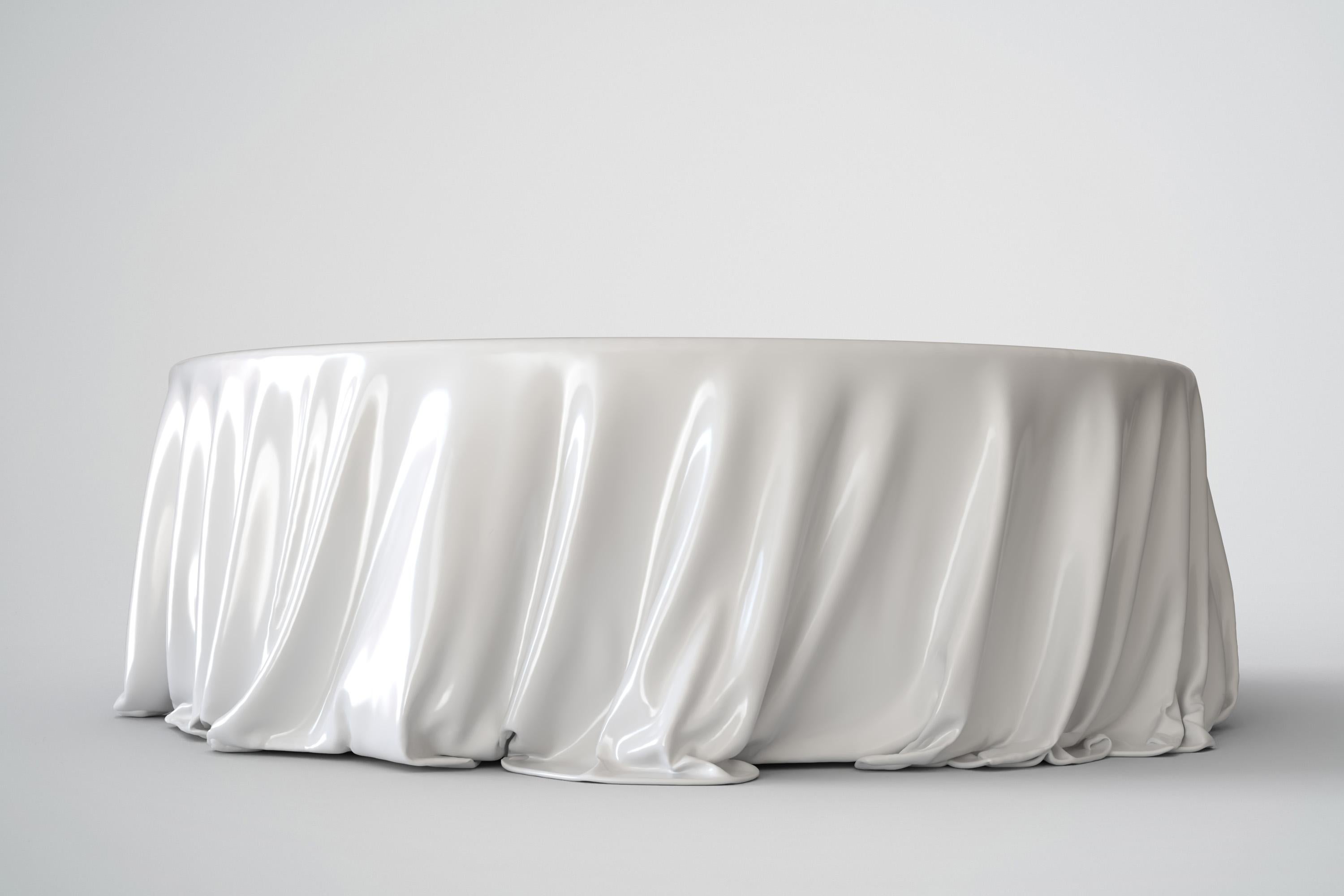 Résine Table basse ronde Whitingaz en blanc brillant en vente