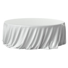 Table basse ronde Whitingaz en blanc brillant