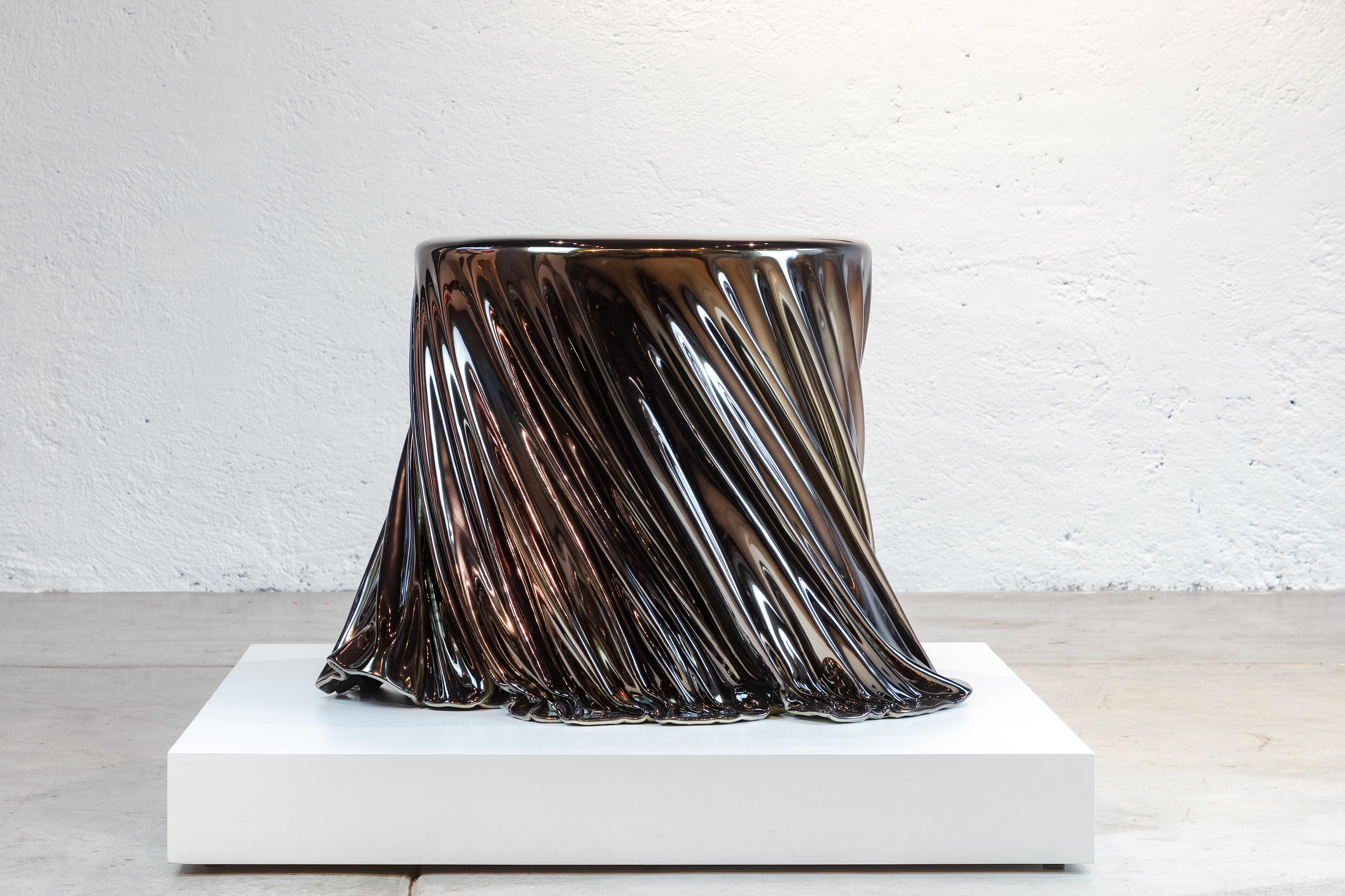 Levitaz Twirl Side Table Chrome Black en vente 3