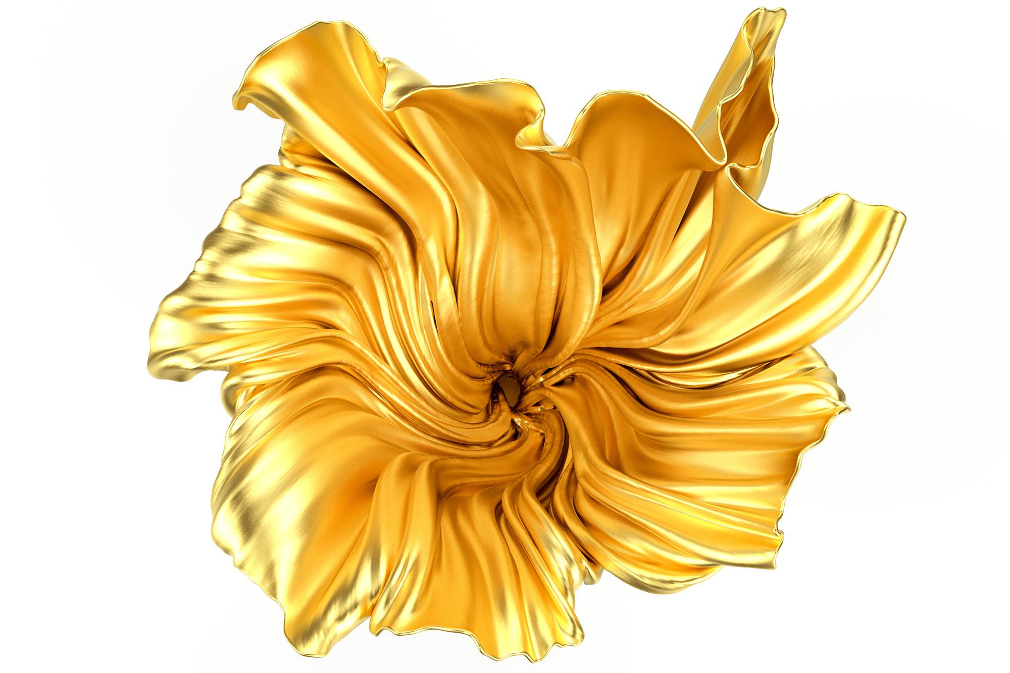 Painted Levitaz Vase Gold / Black For Sale