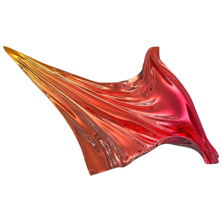 Levitaz Wind Panel Wall Mounted Sculpture Chrome Fade Colors For Sale