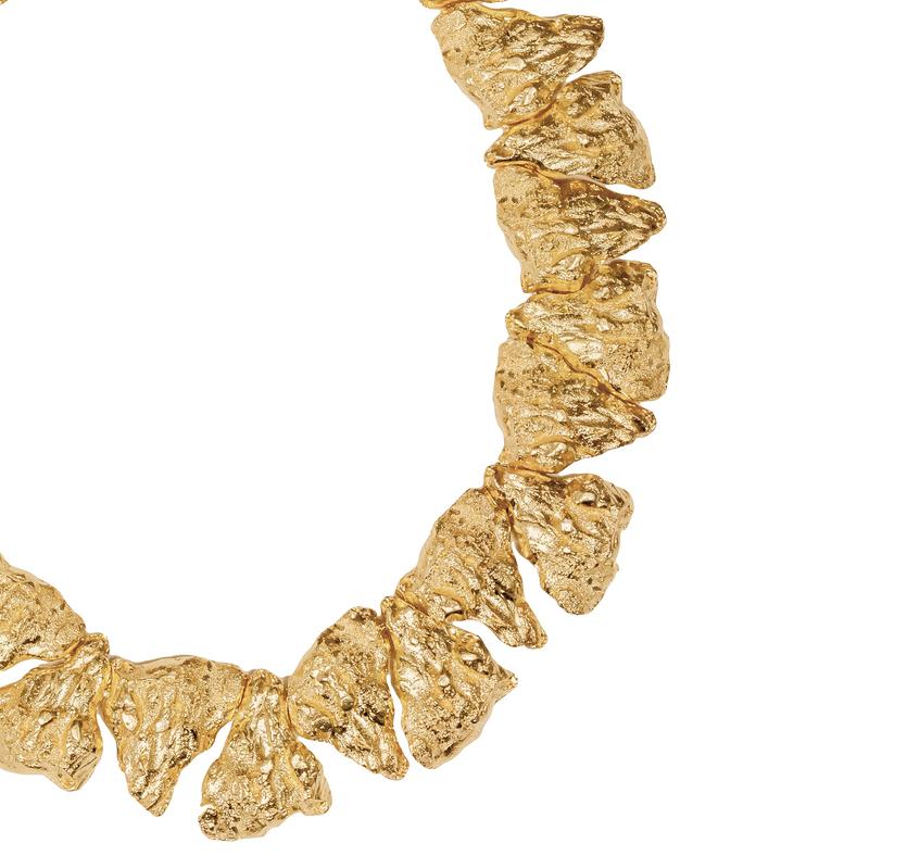 Arts and Crafts Levonah Gold-Plated Textured Necklace For Sale