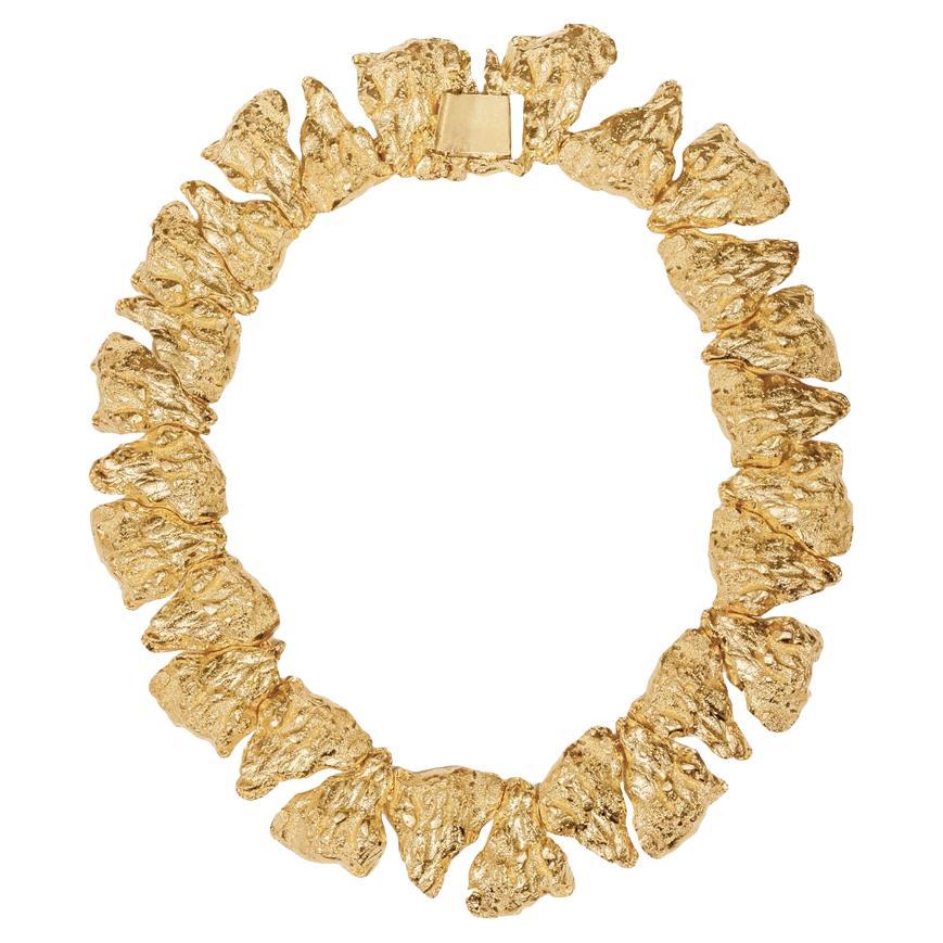 Levonah Gold-Plated Textured Necklace For Sale
