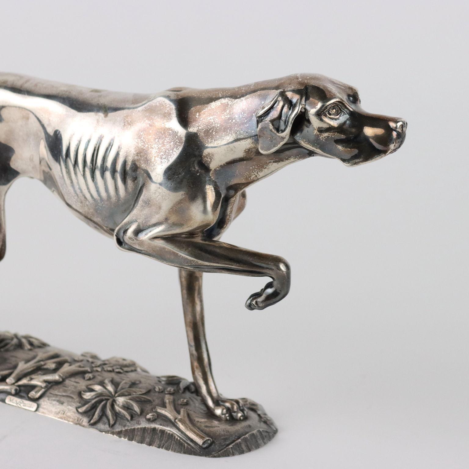 Mid-Century Modern Greyhound in Silver Manifattura Mazzucato Italy Second Half '900 For Sale