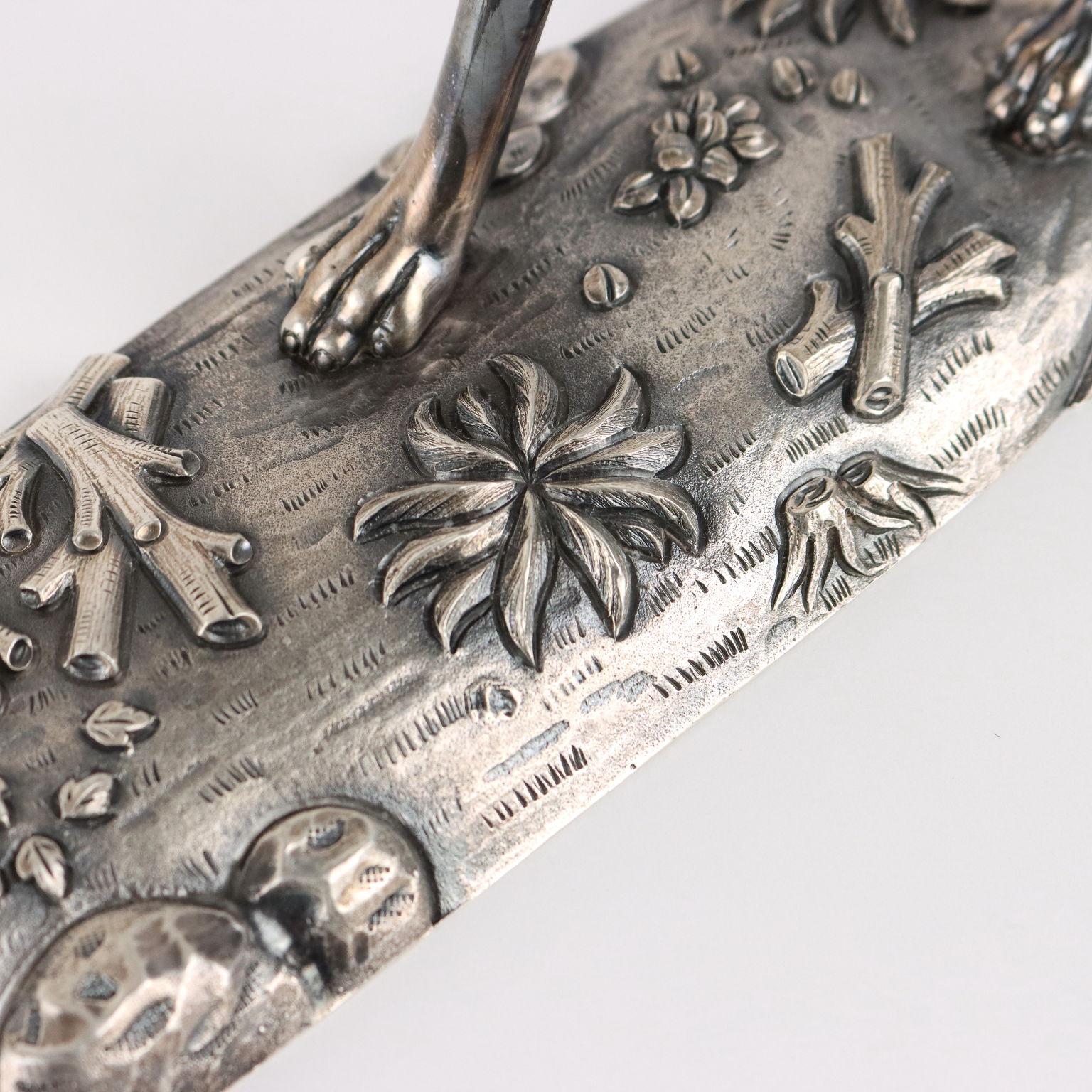 Sterling Silver Greyhound in Silver Manifattura Mazzucato Italy Second Half '900 For Sale
