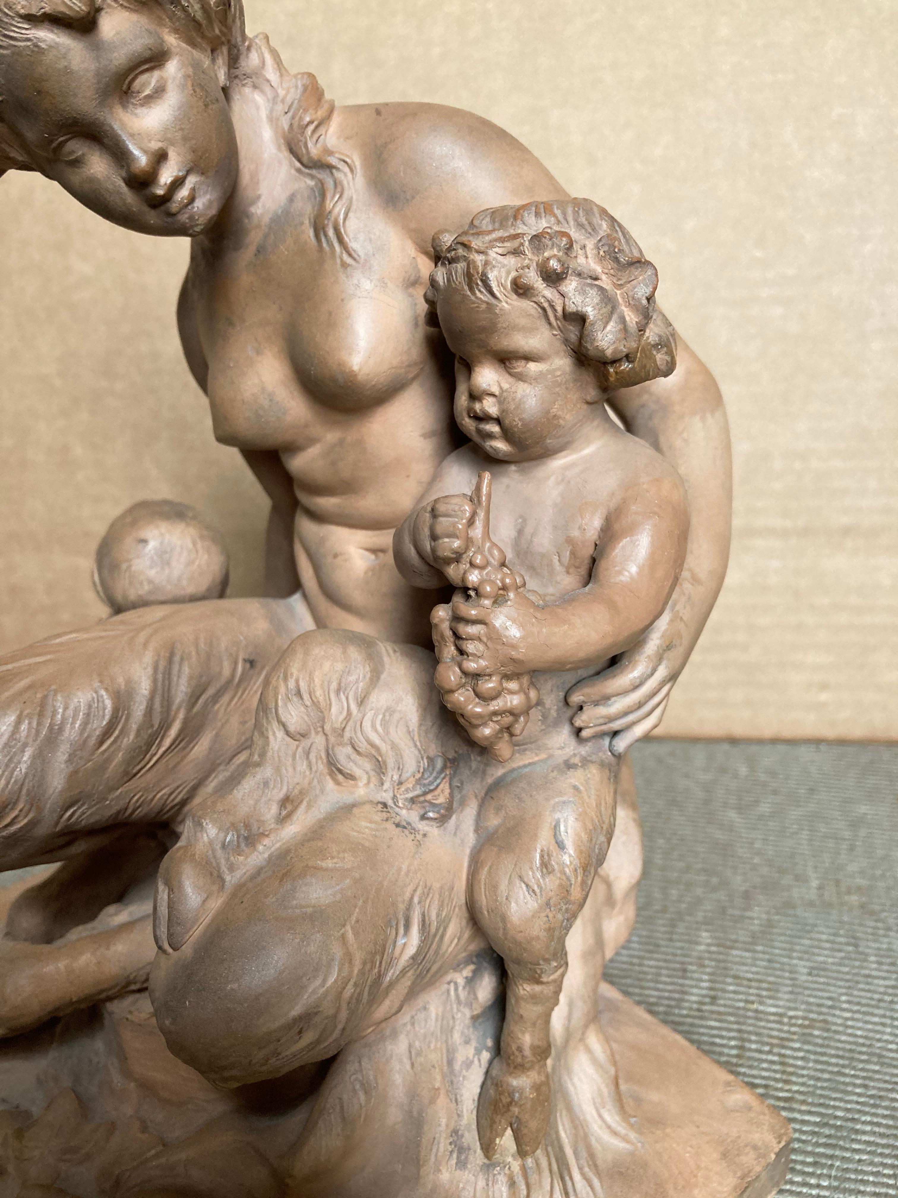 Talk about a conversation piece! A beautifully-wrought sculptural group of a mother satyr with her two children - yes, complete with their hairy legs and hooves! Of course this goes back to the Romans so it's an entirely classical subject, despite