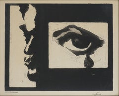 Contemporary Original Abstracted Figurative Silkscreen - Life's Frustration