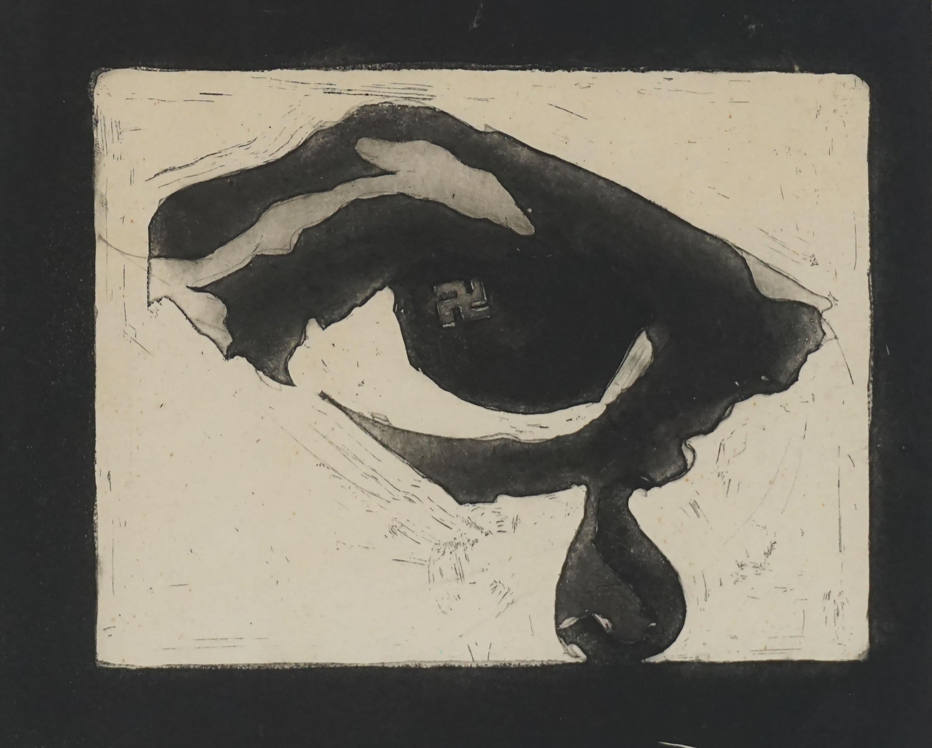 Contemporary Original Abstracted Figurative Silkscreen - Life's Frustration (Zeitgenössisch), Painting, von Lewis