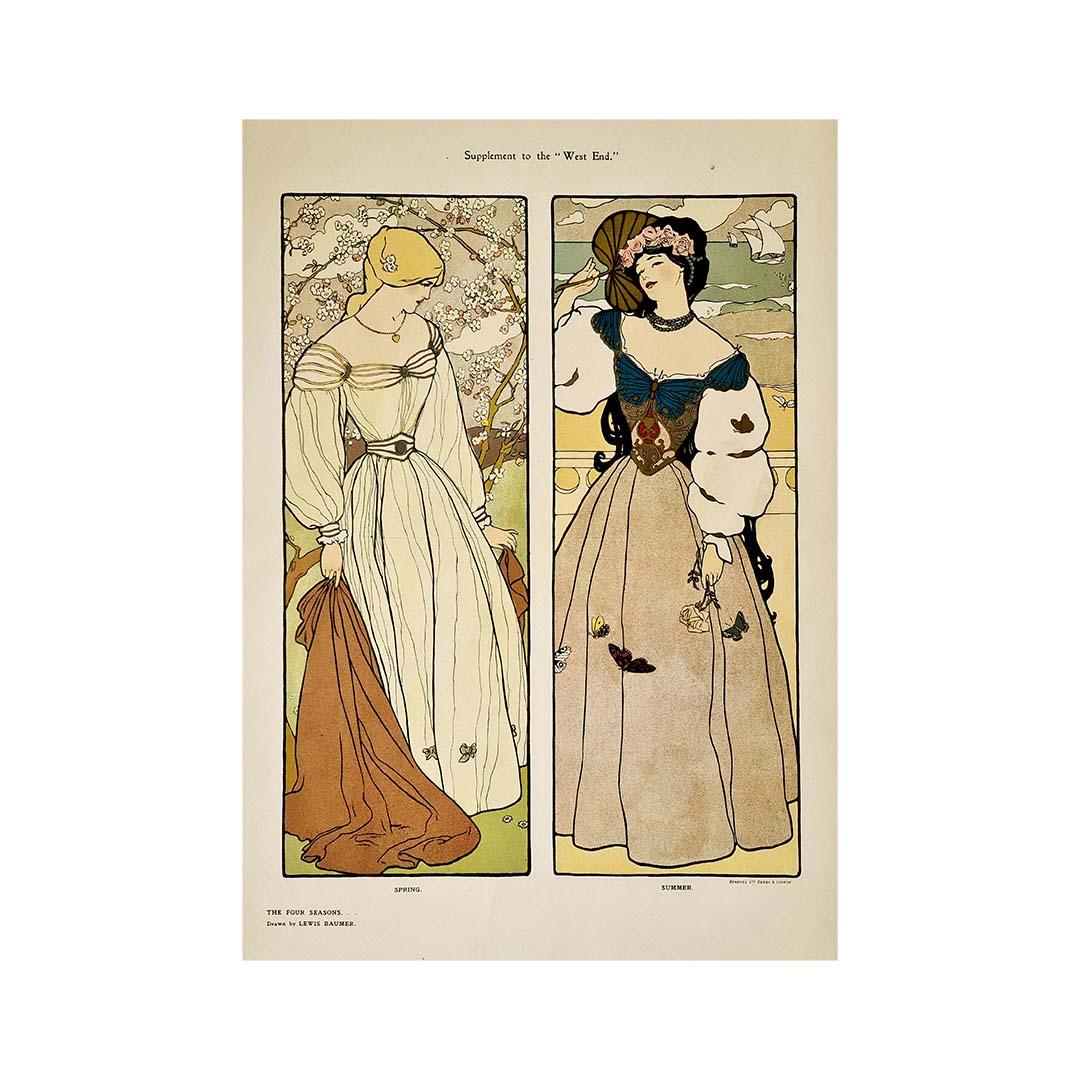 Art nouveau style poster by Lewis Baumer