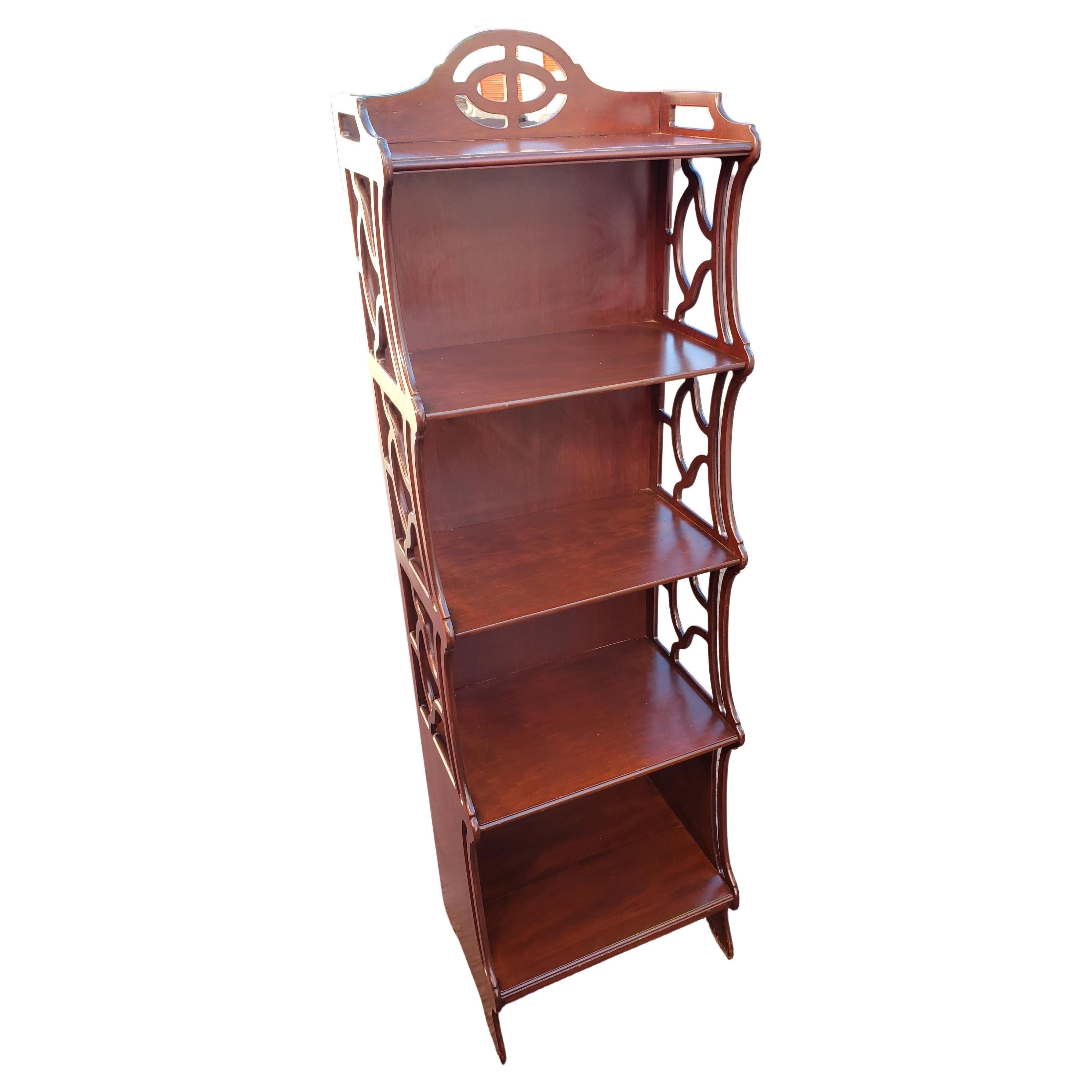 Very rare Lewis Butler Chippendale display shelf, Etagere, bookshelf, Circa 1940s. Just great for any room or decor in your home.. Measures 16