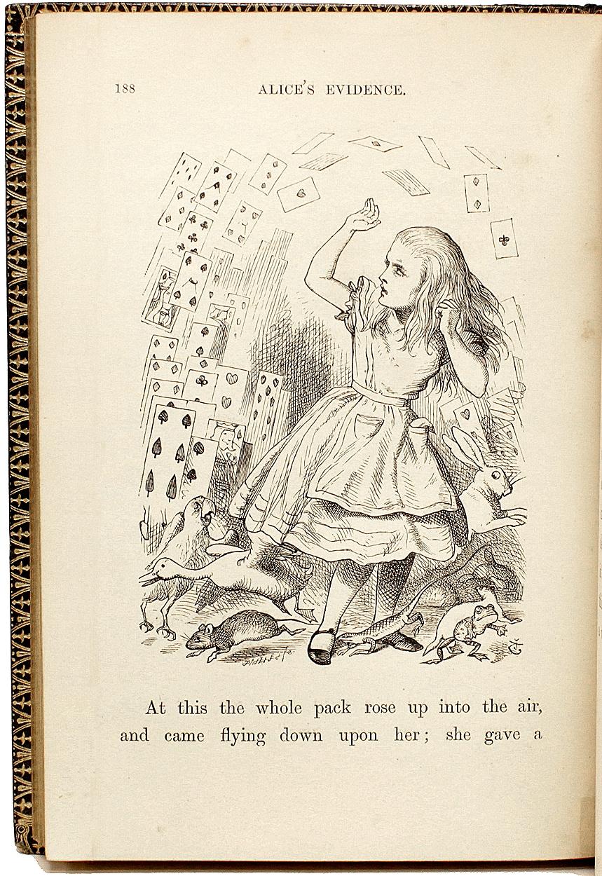 Leather Lewis Carroll Dodgson, Alice's Adventures in Wonderland, 1st London Ed 1866