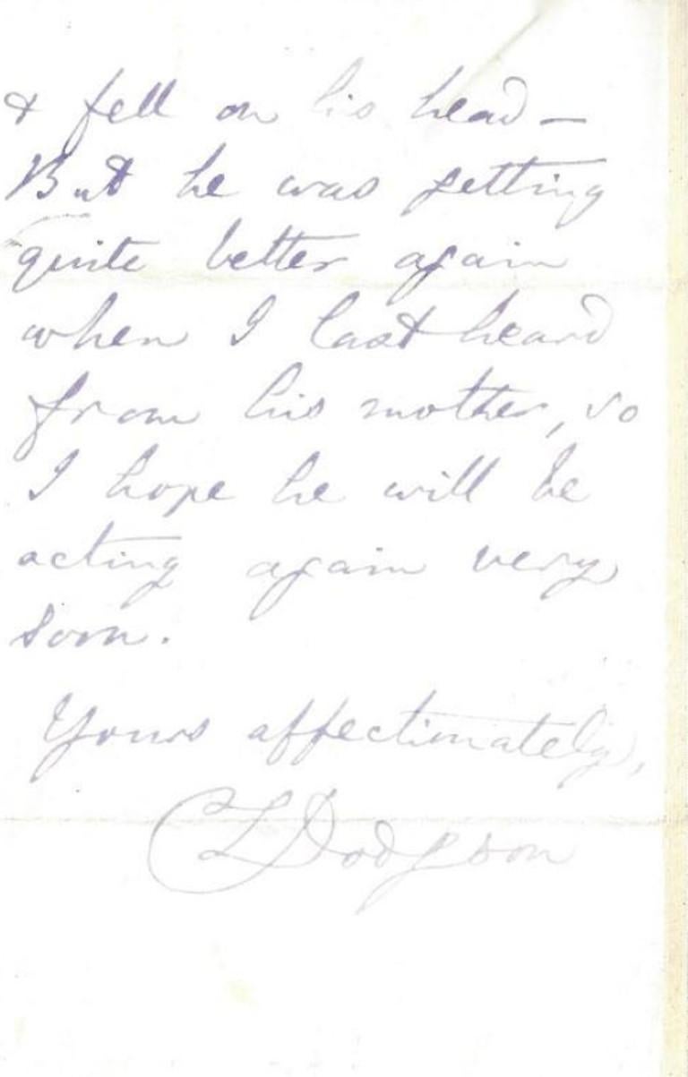 Lewis Carroll Due lettere originali scritte a mano su carta, 1877 In condizioni buone in vendita a Jersey, GB
