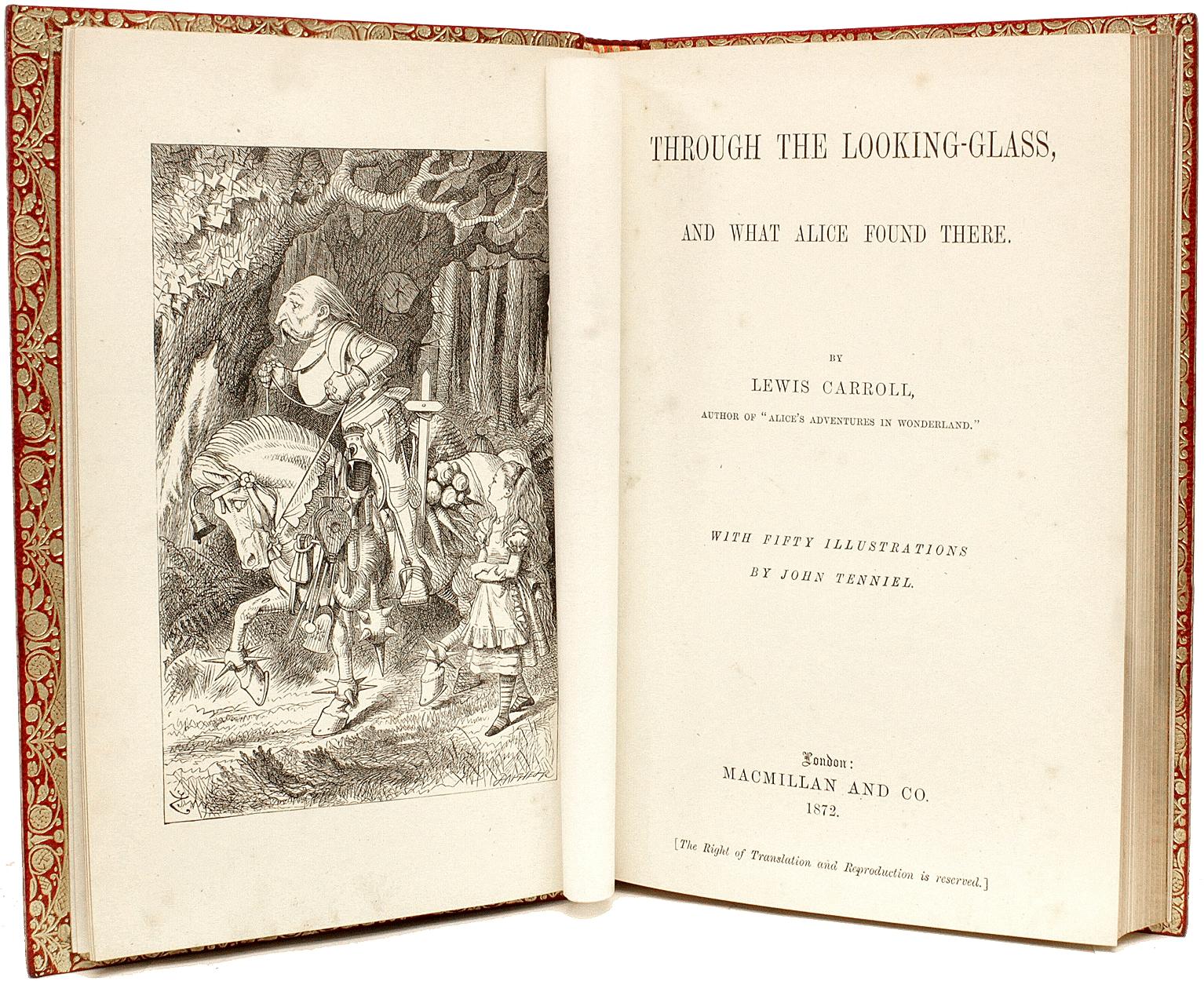 British Lewis Carroll - through the Looking-Glass. 1872 First Edition Presentation Copy For Sale