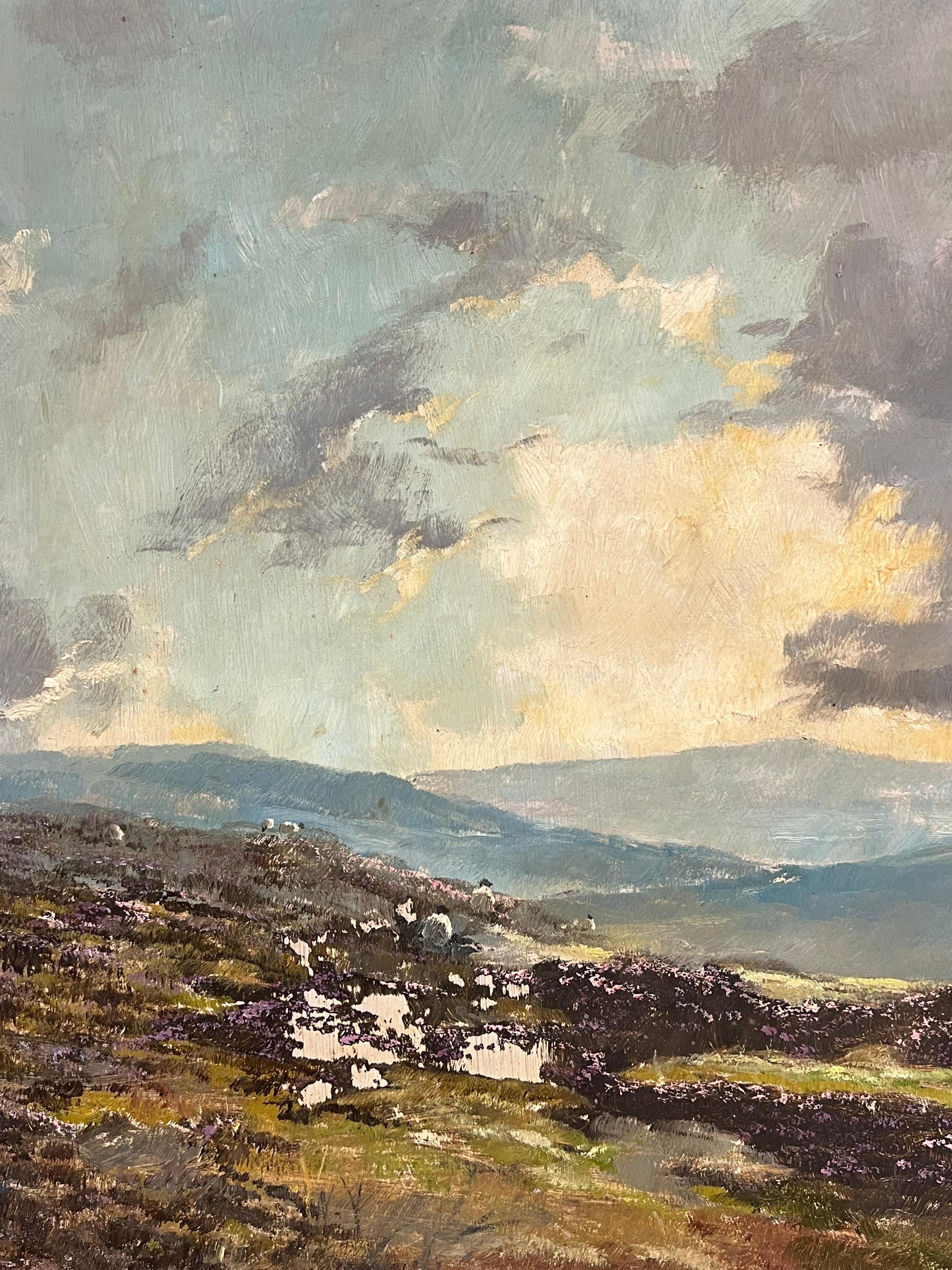 20. Jahrhundert English Impressionist Signiertes Ölgemälde Yorkshire Moors Landschaft im Angebot 2