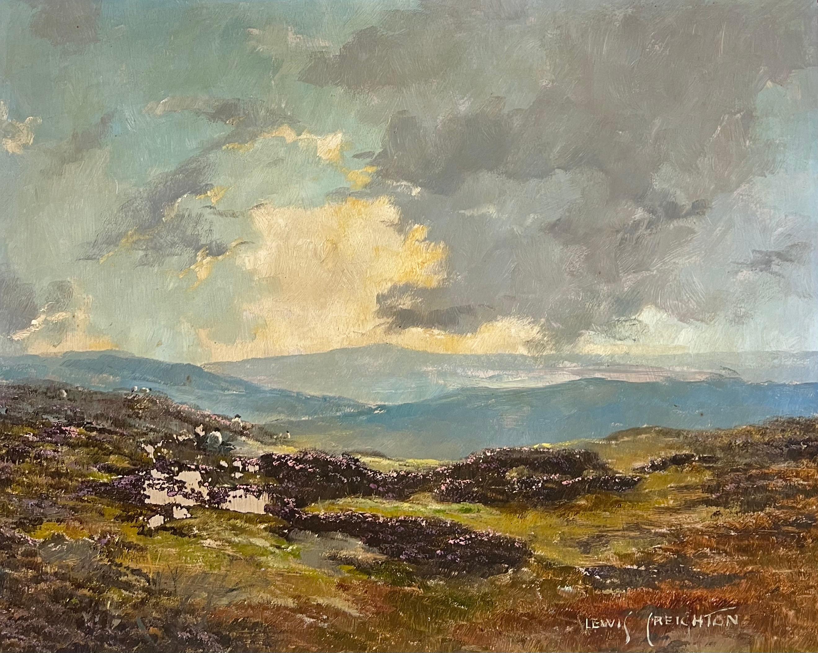 20. Jahrhundert English Impressionist Signiertes Ölgemälde Yorkshire Moors Landschaft