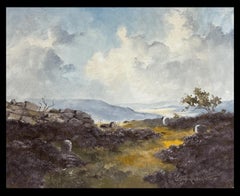 Windswept Yorkshire Moors Landscape 20th Century British Impressionist Oil