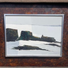 Lewis Croft (1911-1980) American Abstract Landscape Oil on Board Painting