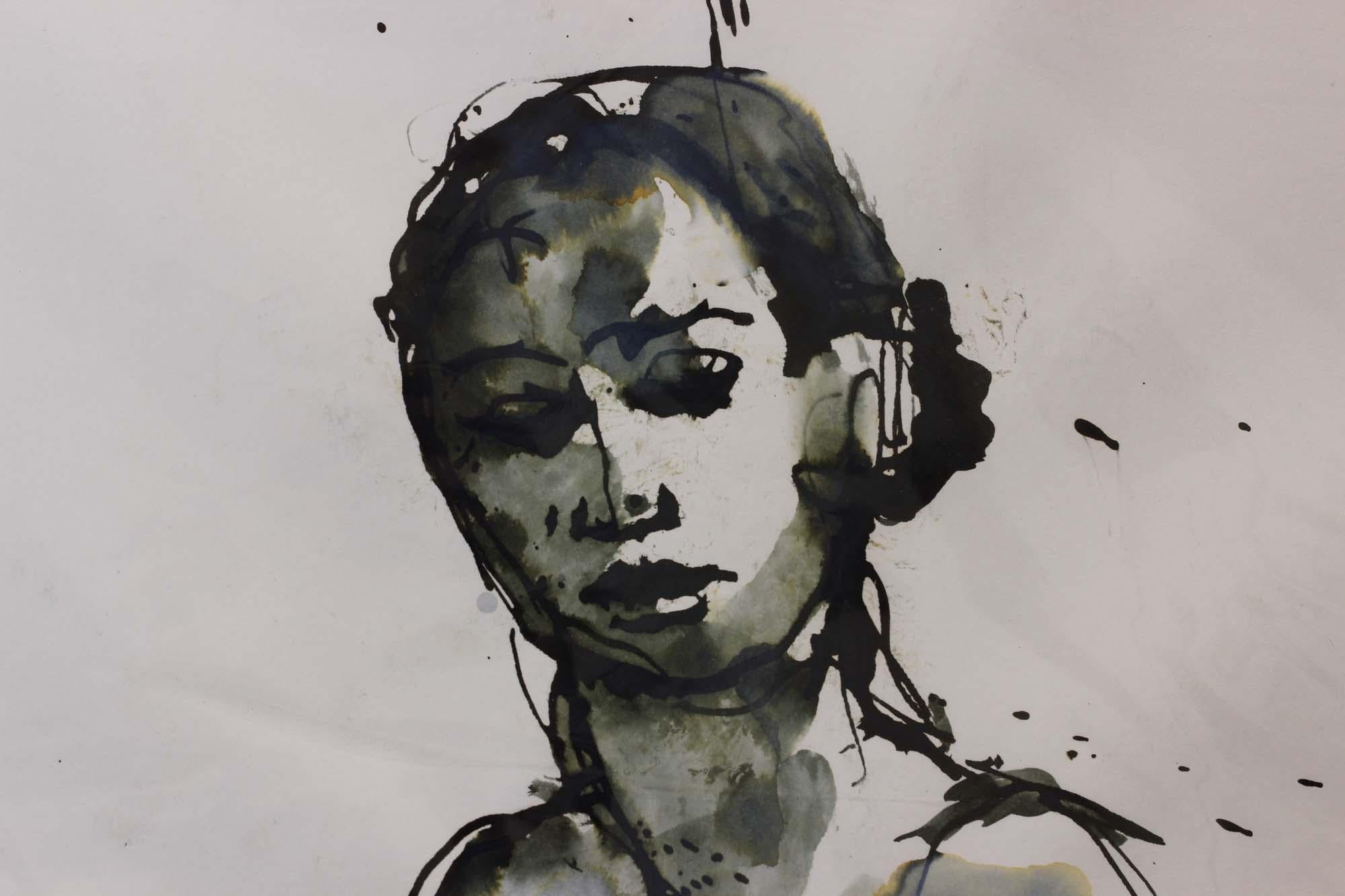 Peinture à la gouache « Femme nue » de l'artiste Lewis Evany en vente 1