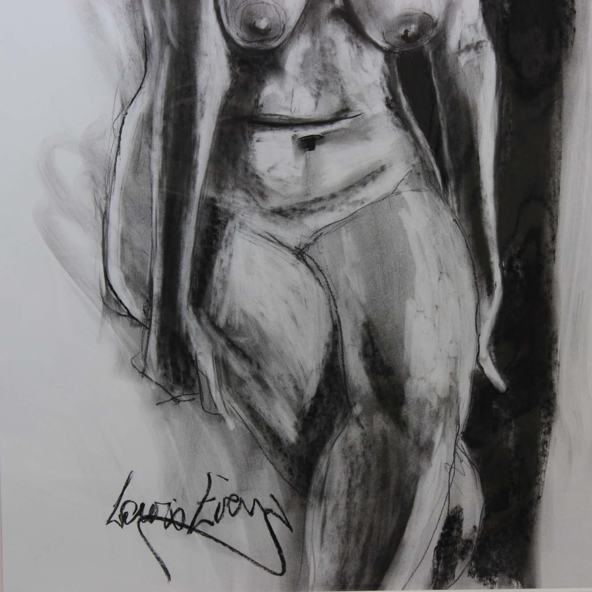 Lewis Evany Künstler-Bleistiftzeichnung „Nackte Frau“ (Britisch) im Angebot