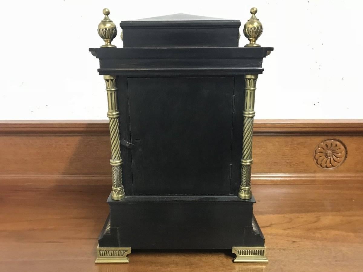 Lewis. F. Day, Attributed an Aesthetic Movement Ebonized and Enamel Mantle Clock 3