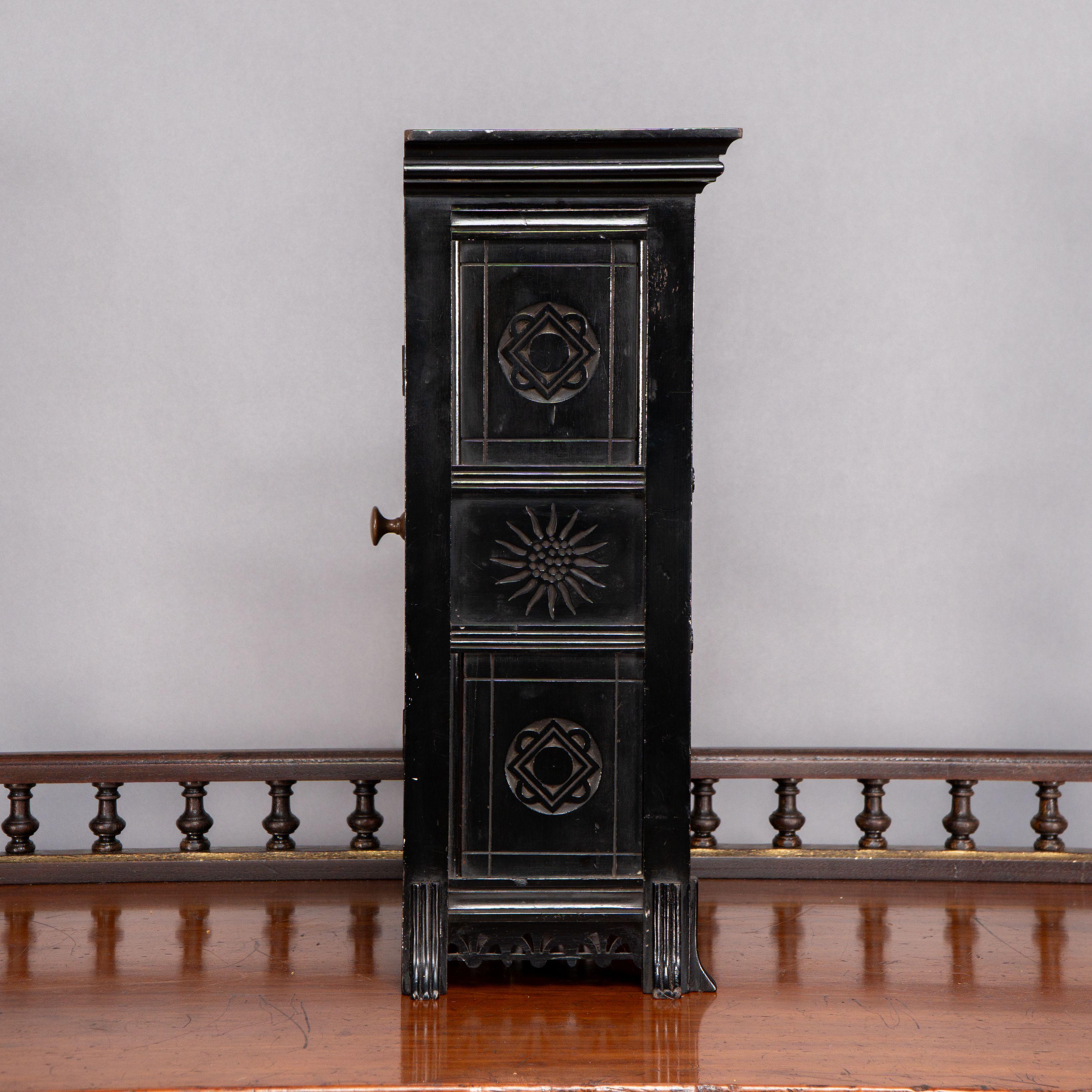Ceramic Lewis Foreman Day. Made by Howell and Sons. An Aesthetic Movement ebonized clock For Sale