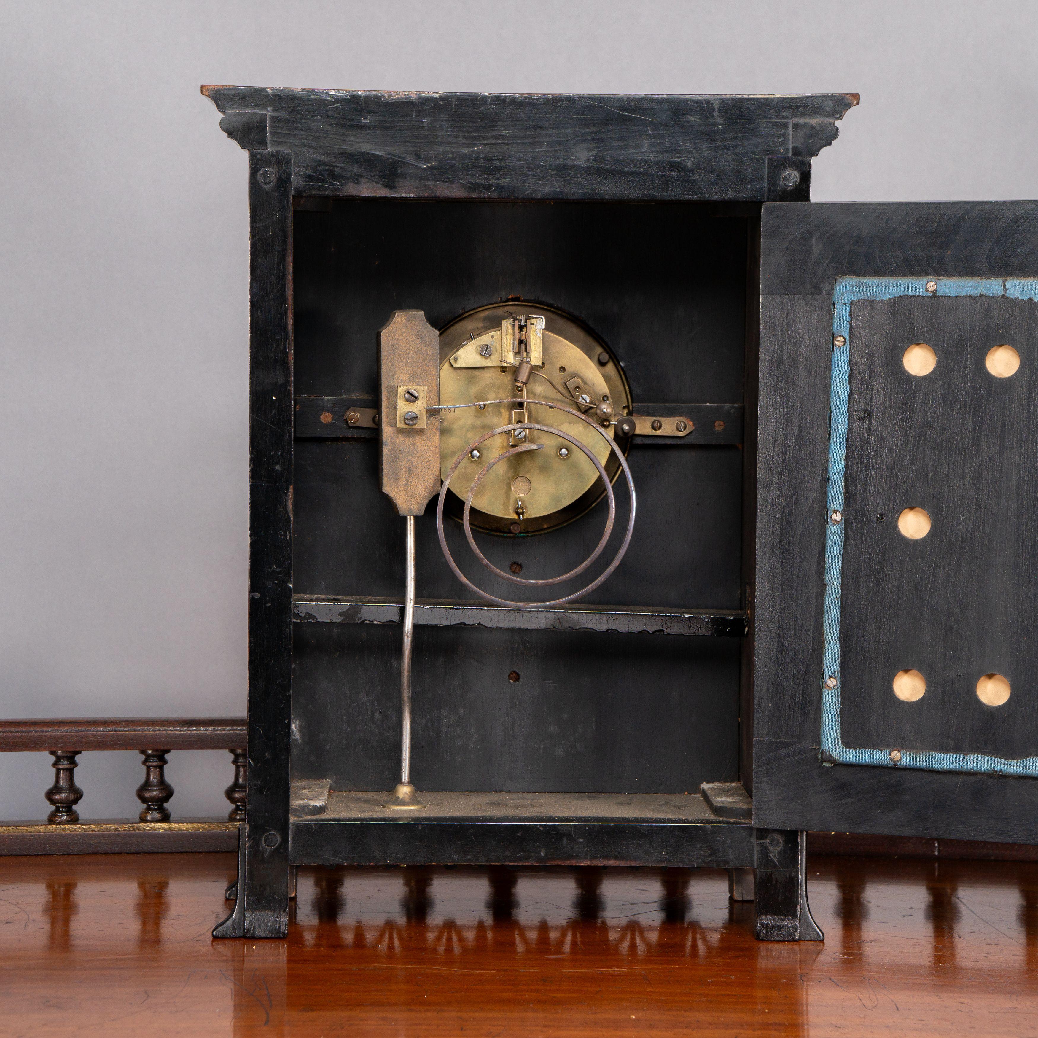 Lewis Foreman Day. Made by Howell and Sons. An Aesthetic Movement ebonized clock For Sale 2
