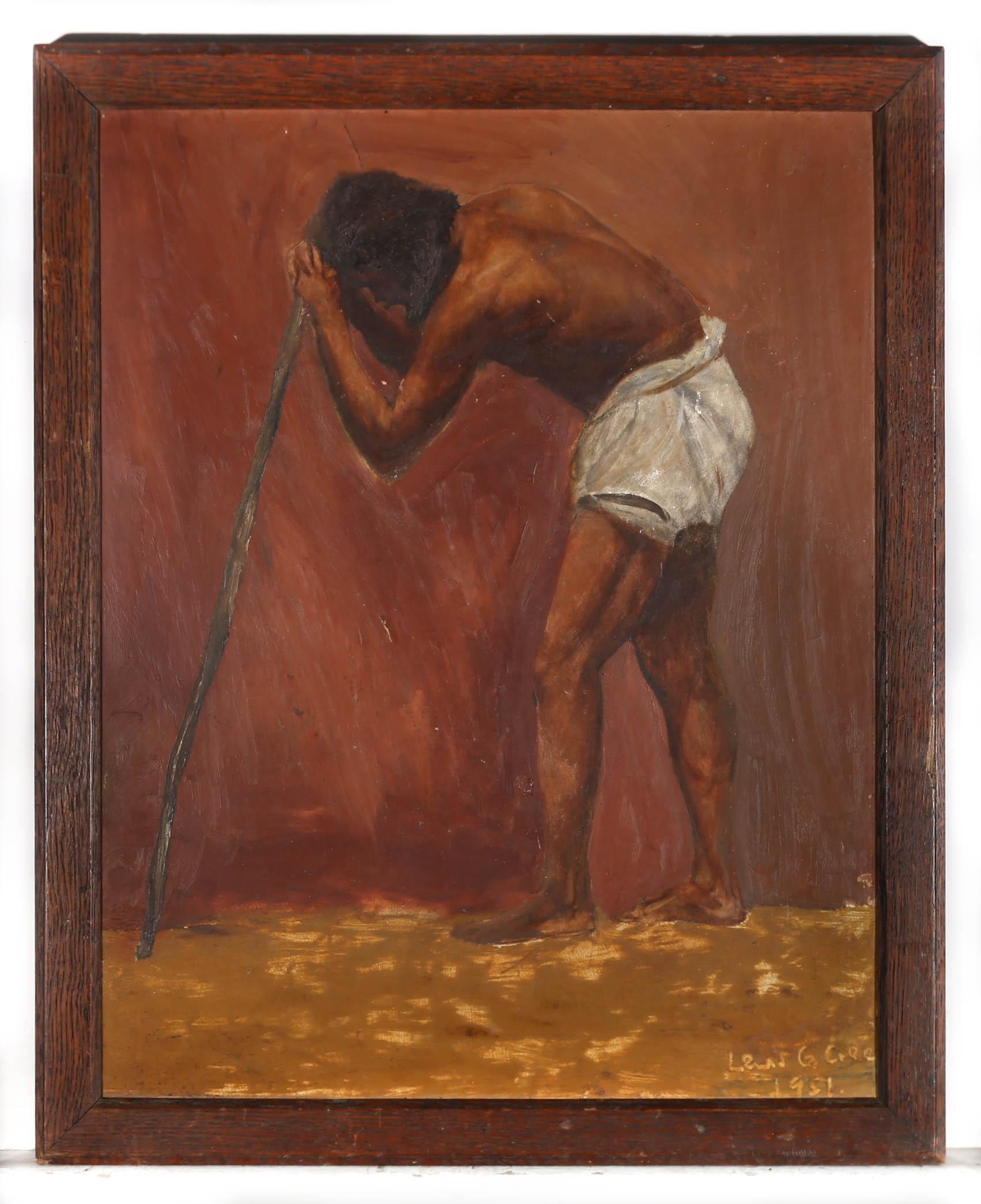 Lewis G. Green - 1951 Oil, Weary Bones For Sale 2