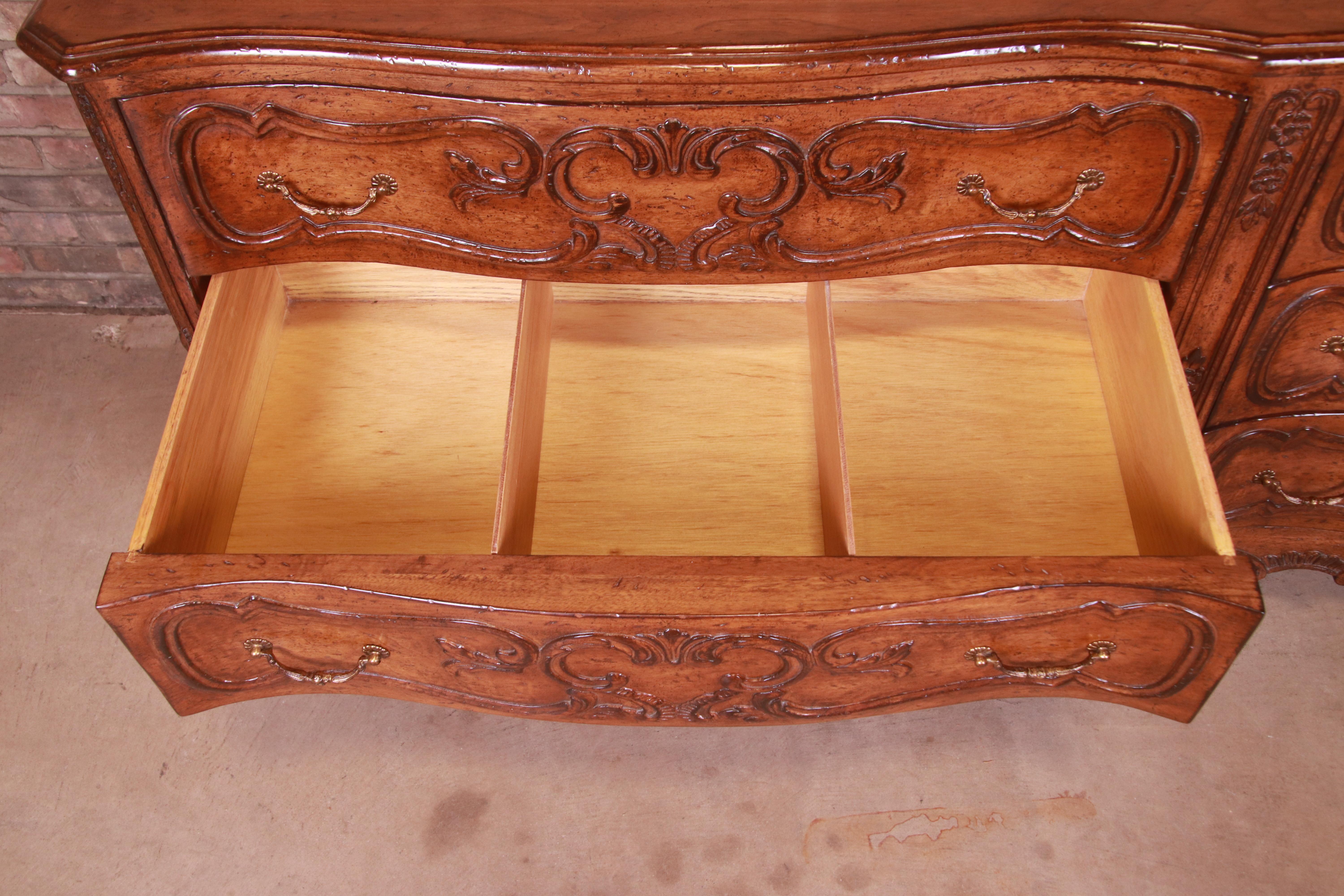 Lewis Mittman French Provincial Louis XV Carved Walnut Double Dresser 5