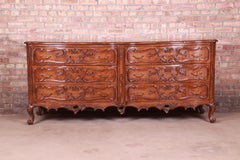 Lewis Mittman French Provincial Louis XV Carved Walnut Double Dresser