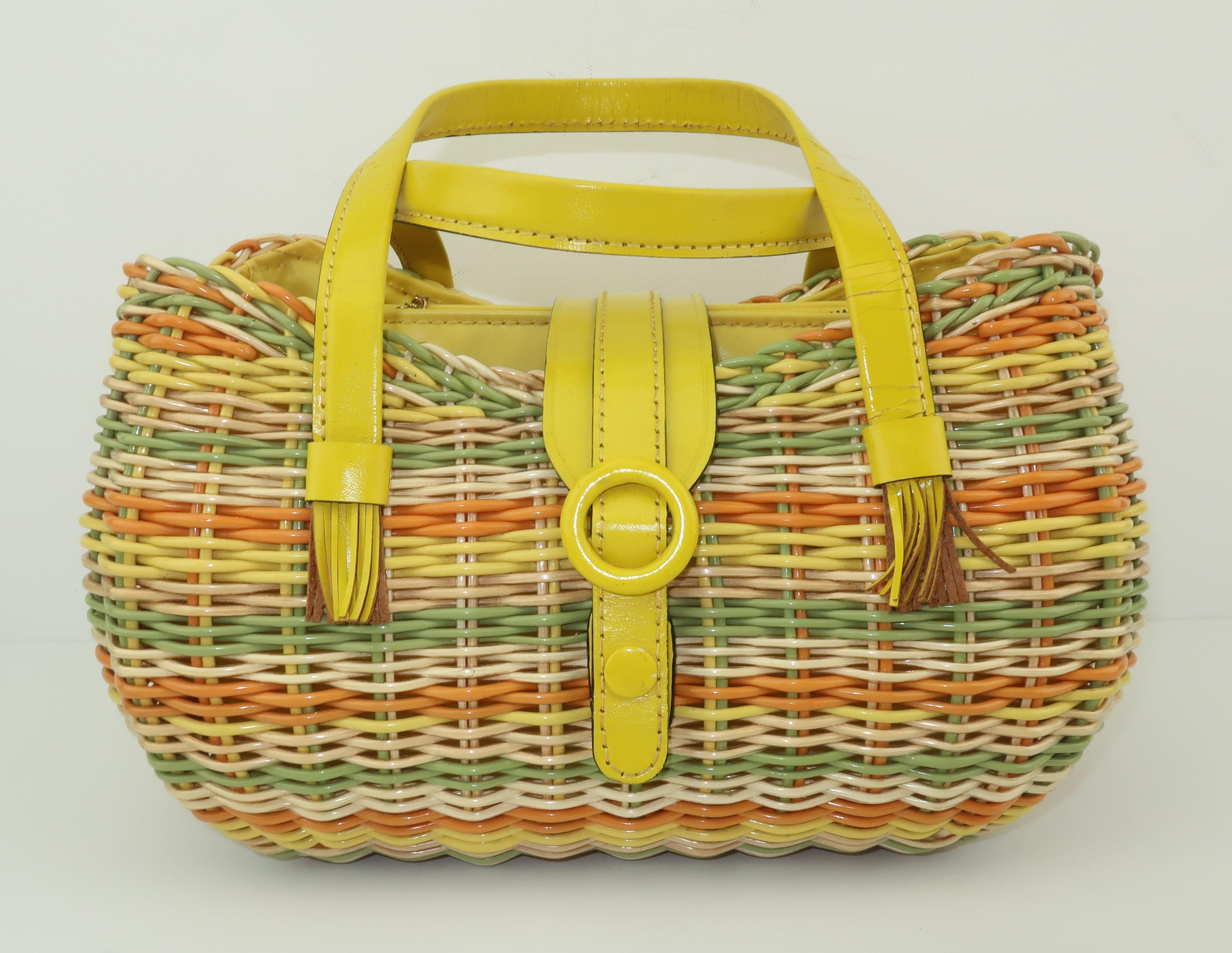 straw and leather handbag