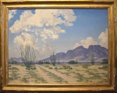 "OCOTILLOS, WEST TEXAS DESERT" IN NEWCOMB MACKLIN FRAME LARGER WORK NEAR EL PASO