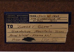 "SUNSET GLOW GUADLUPE MOUNTAINS, TEXAS" EAST OF EL PASO PAINTED CIRCA 1930s