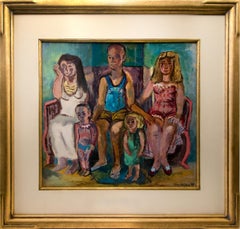 Vintage Ortez (Modernist Family Portrait), Abstracted Figural Group of Five, Interior 