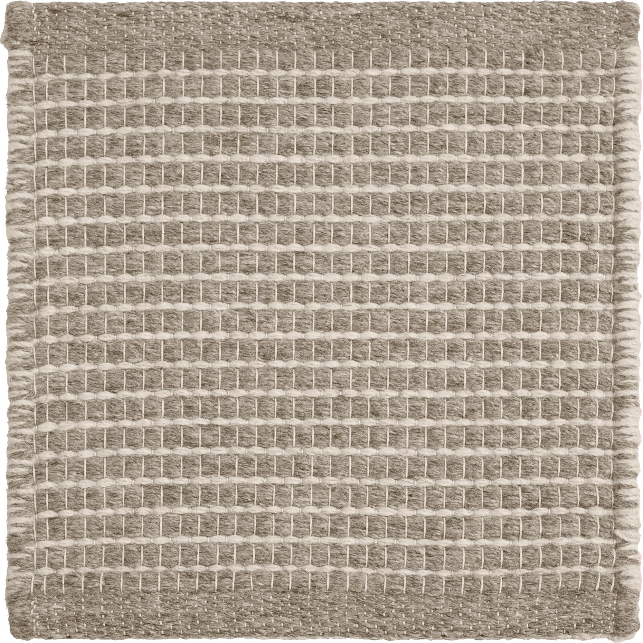 Indiano Lex 8x10ft in lana cenere con design a coste, tappeto di lusso tessuto a mano in vendita