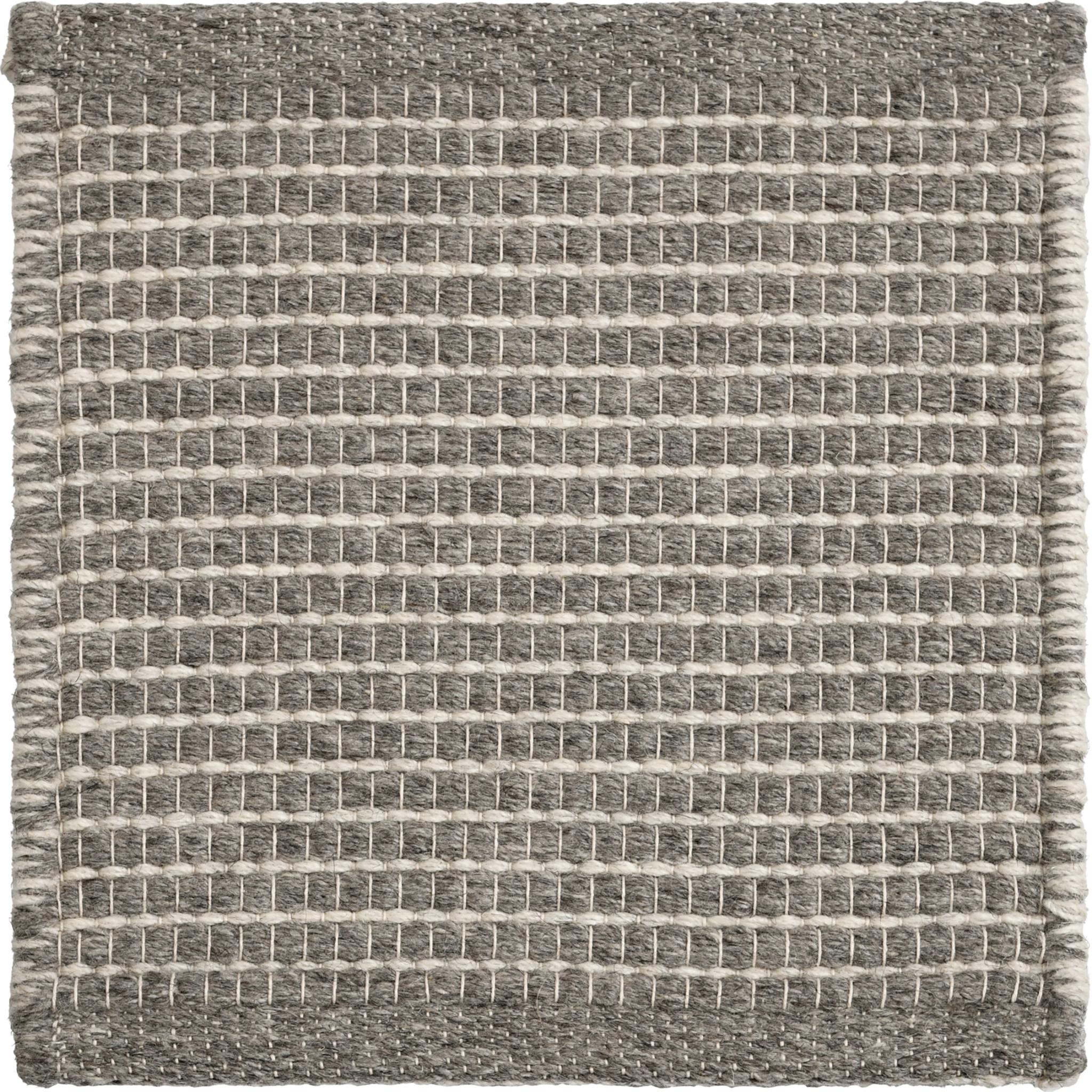 Tessuto a mano Lex 8x10ft in lana grigia con design a coste, tappeto di lusso tessuto a mano in vendita