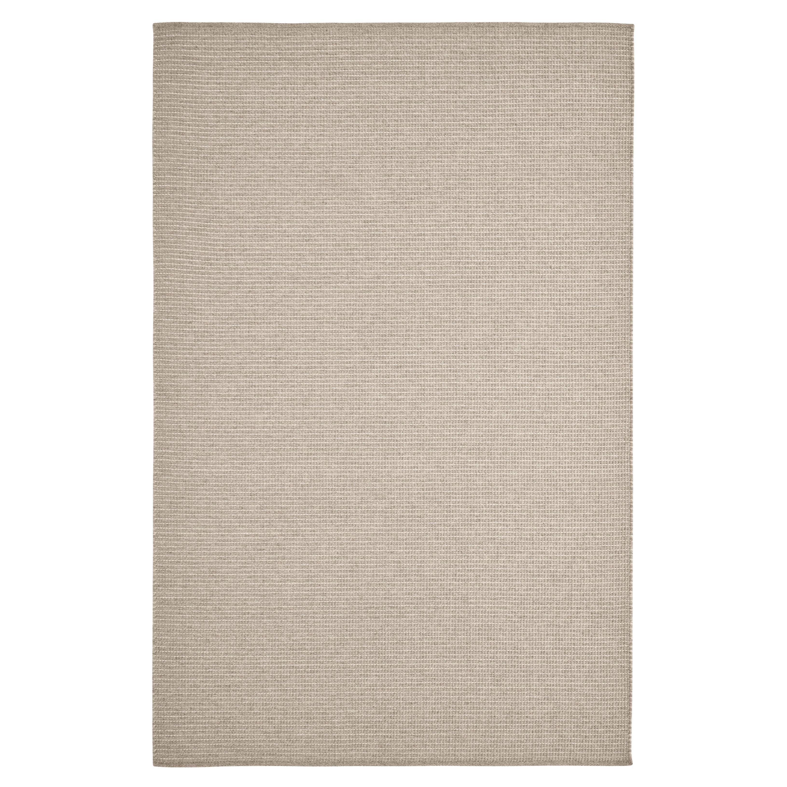 Lex 9x12ft Asche Wolle Rippen Design Luxus handgewebten Teppich