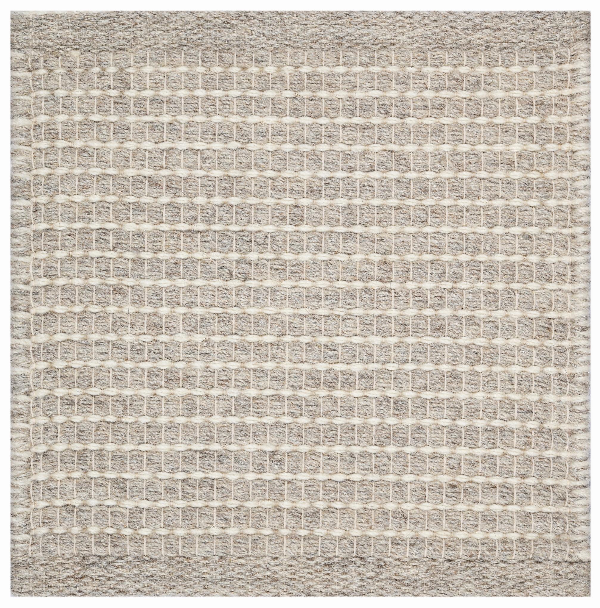 Lex, Ash, Handwoven Face 60% Undyed NZ Wool, 40% Undyed MED Wool, 6' x 9' In New Condition For Sale In New York, NY