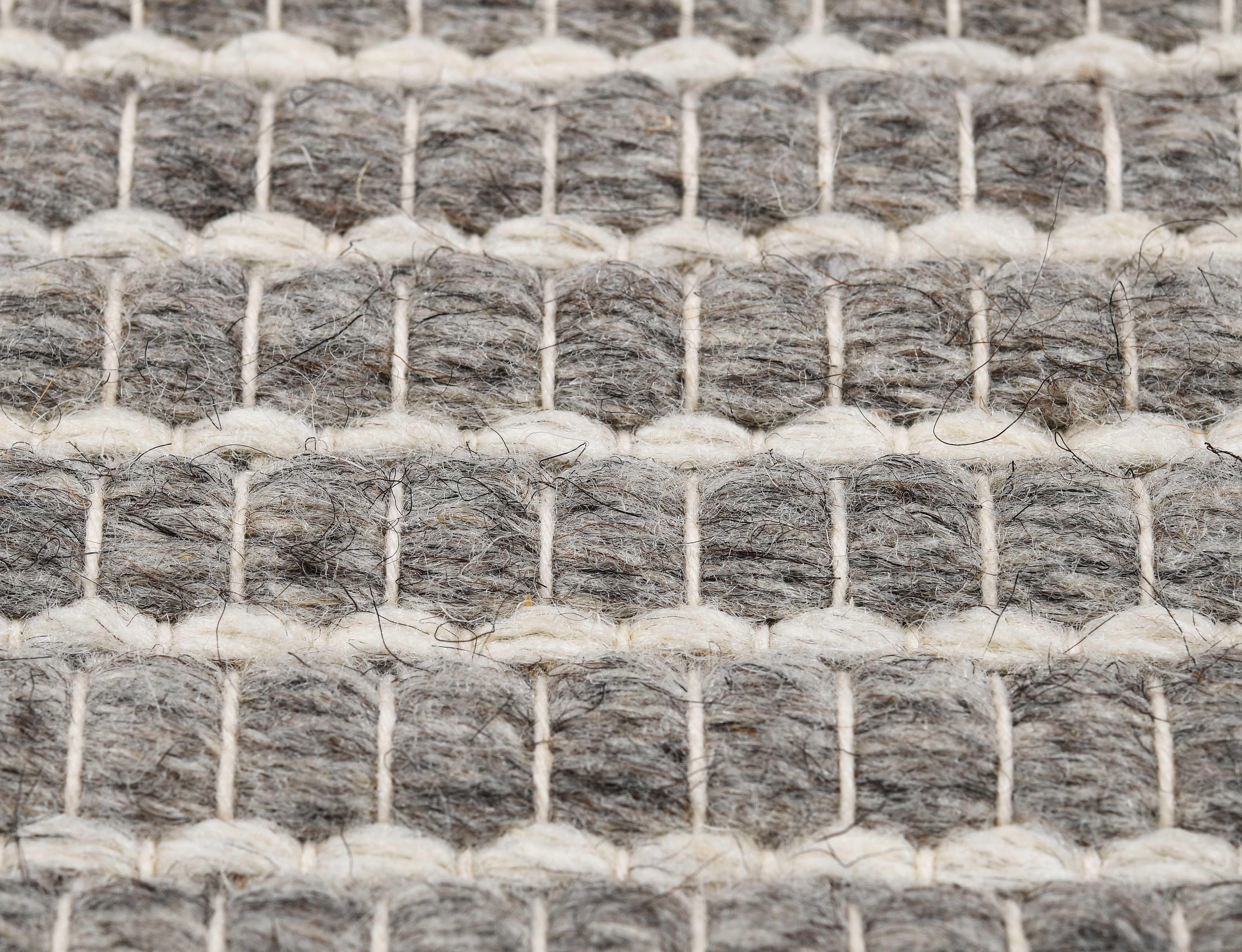 Indian Lex, Grey, Handwoven Face 60% Undyed NZ Wool, 40% Undyed MED Wool, 6' x 9' For Sale