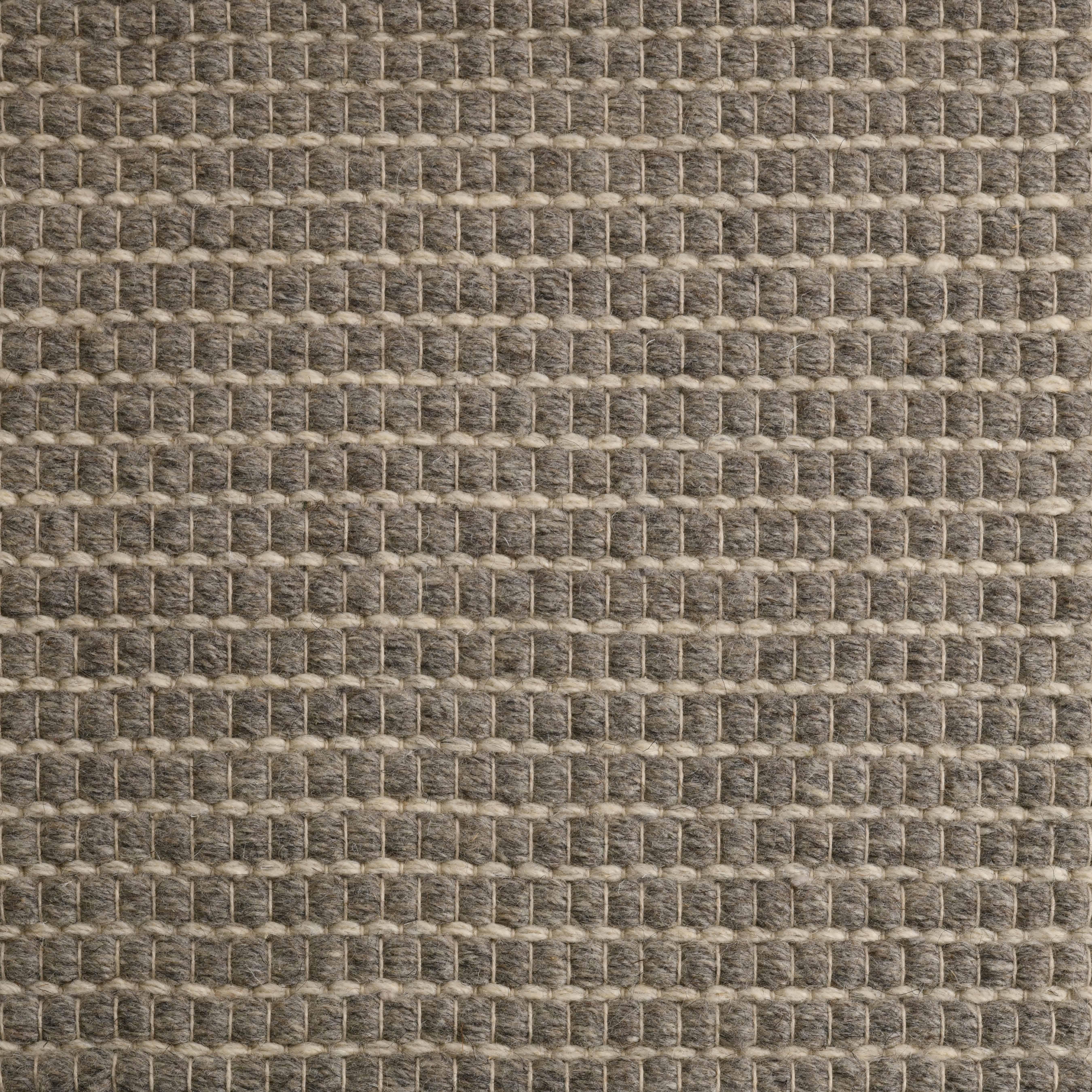Lex, Grey, Handwoven Face 60% Undyed NZ Wool, 40% Undyed MED Wool, 6' x 9' For Sale