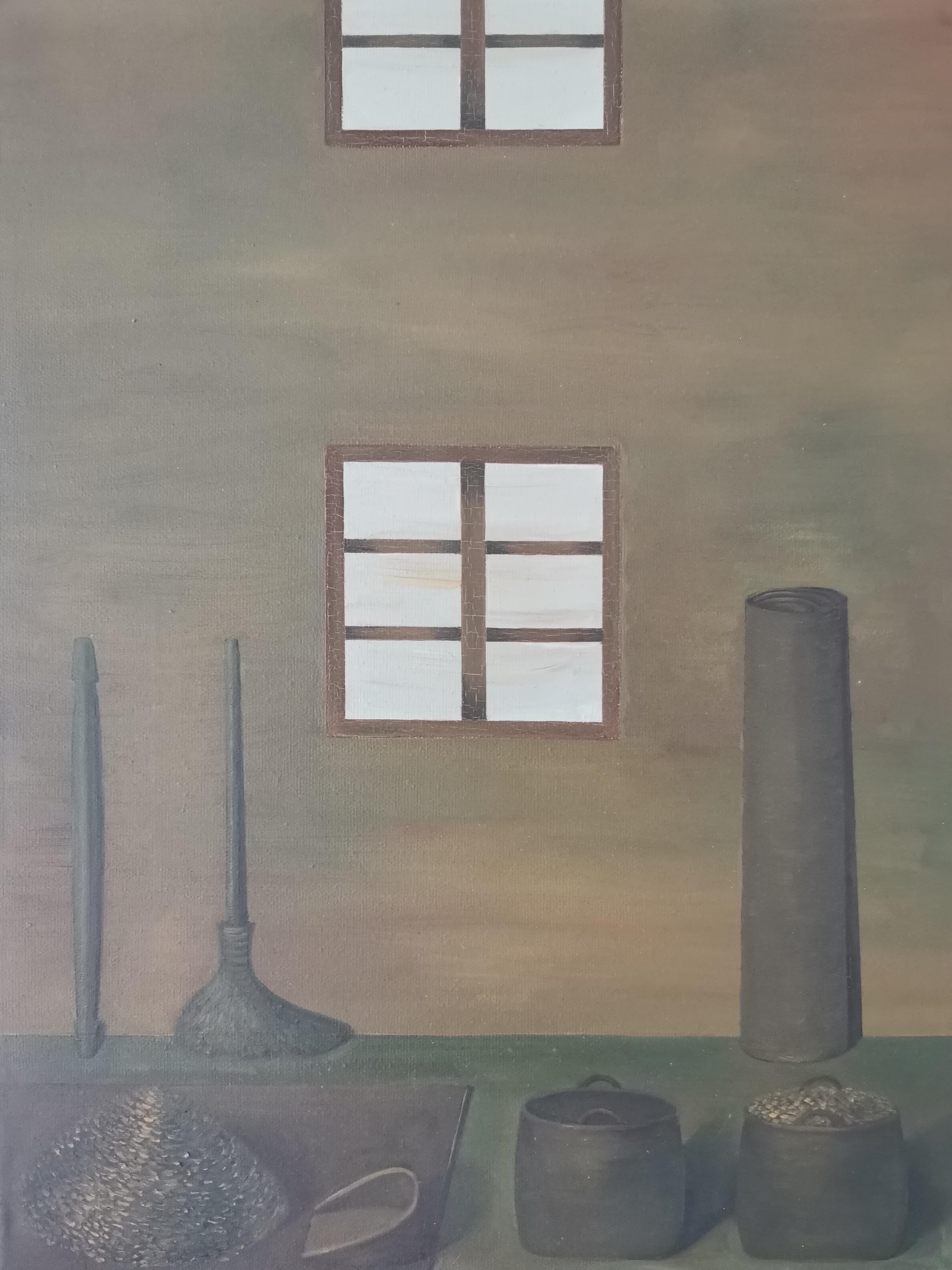 Zeitgenössische chinesische Kunst von Lexi Caiqin - Trocknender Reis II im Angebot 3