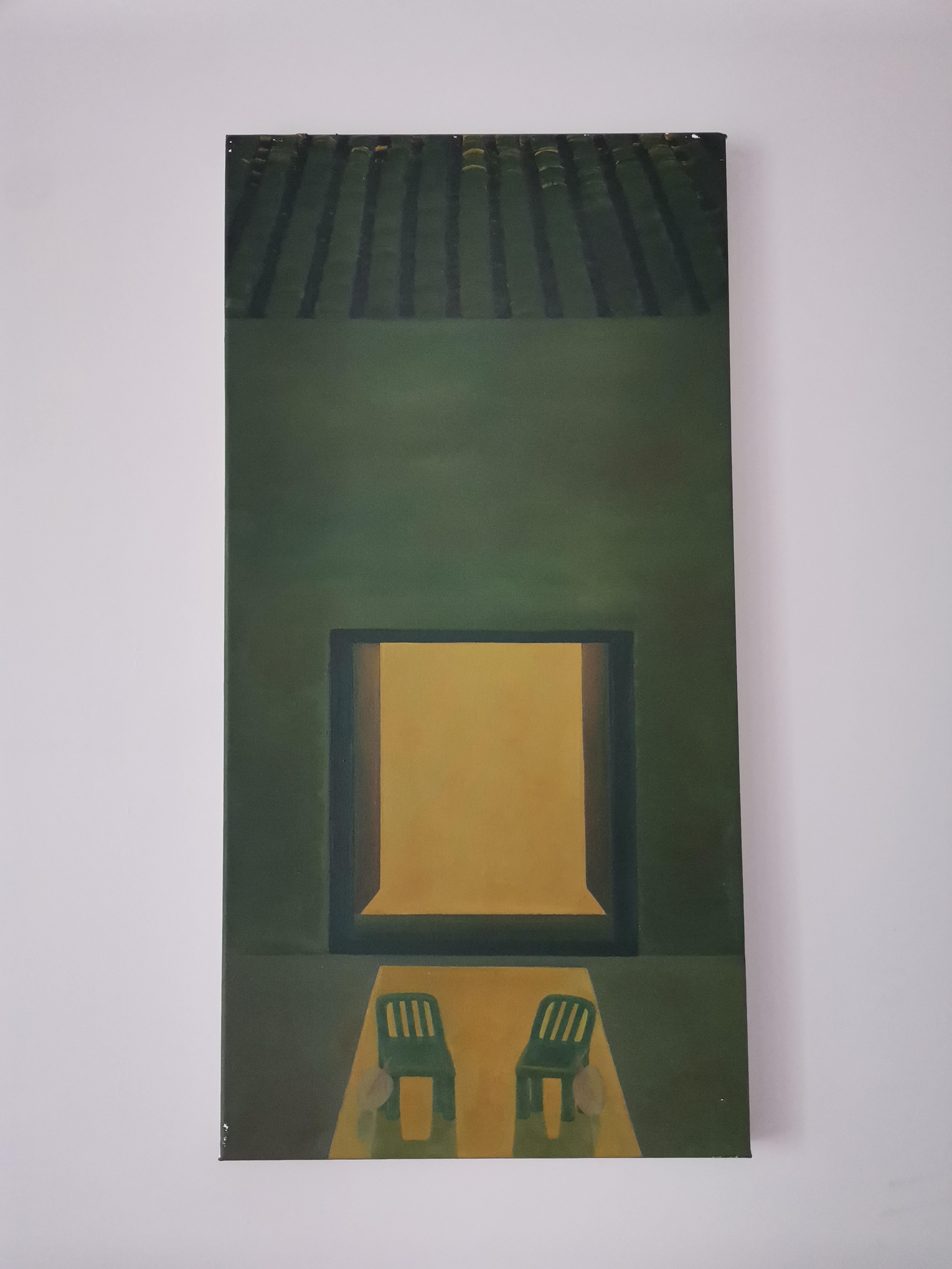Arte contemporáneo chino de Lexi Caiqin - Disfrutar del fresco y chatear por la noche en venta 1