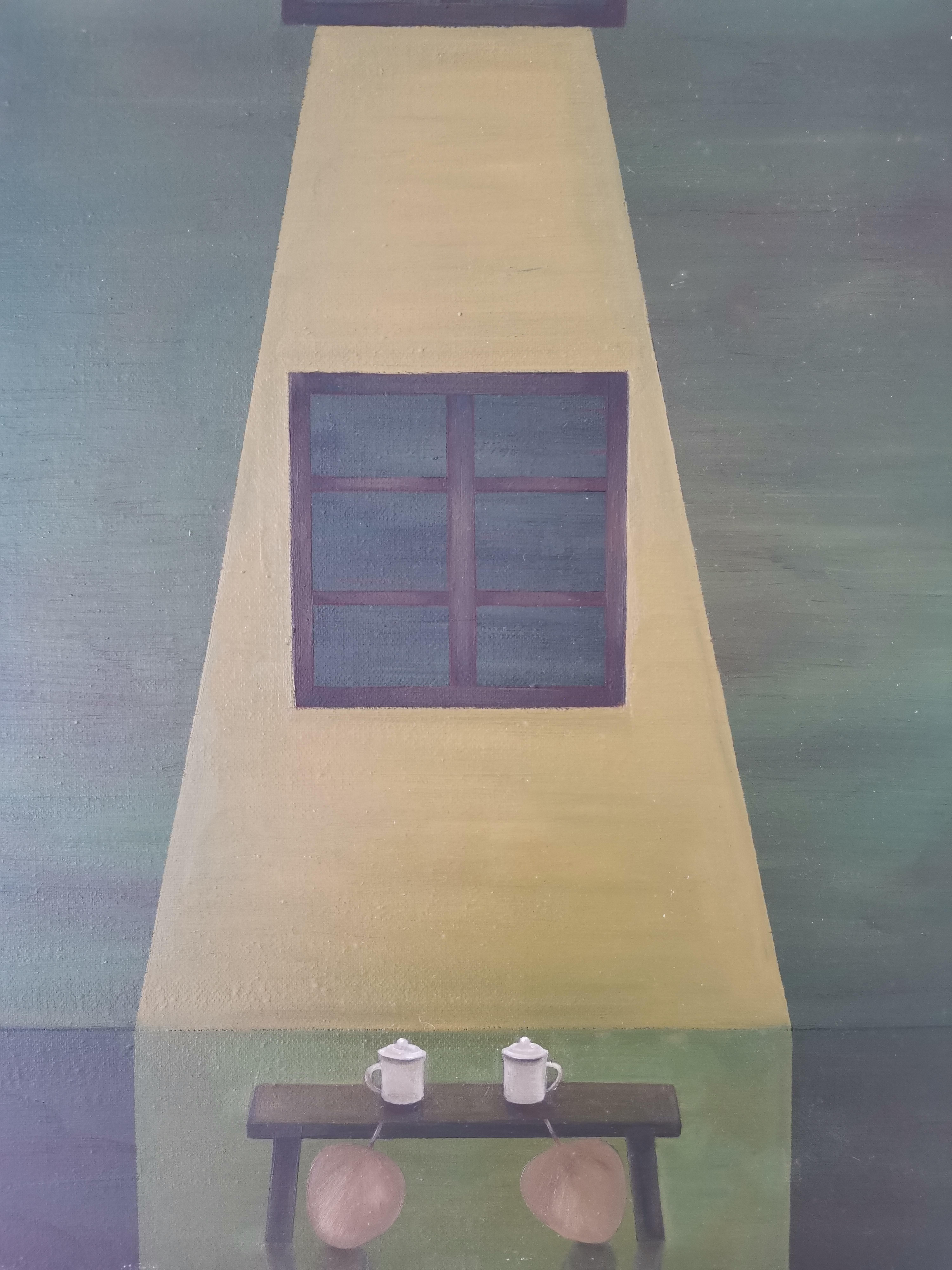 Arte Contemporáneo Chino de Lexi Caiqin-Disfrutando del Frío y Chateando por la NocheII - Painting de Lexi Caiqin 