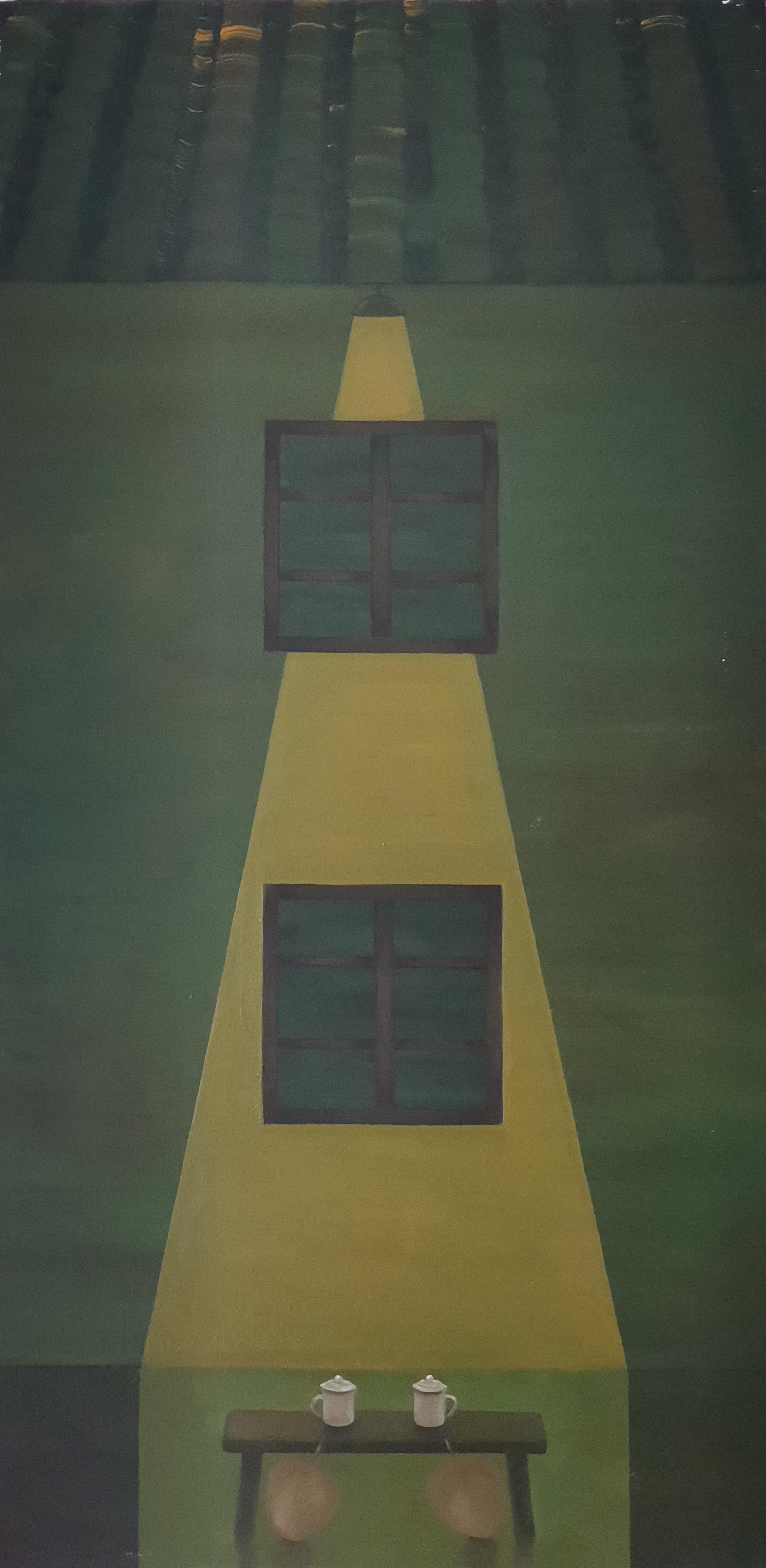 Óleo sobre lienzo

Lexi Caiqin o Ding Caiqin es una artista china nacida en 1987 que vive y trabaja en Nantong. Jiangsu, en China. Nació en el pueblo de Daoxiang, construido alrededor de la Fábrica Estatal de Té de Daoxiang en 1958. La aldea de