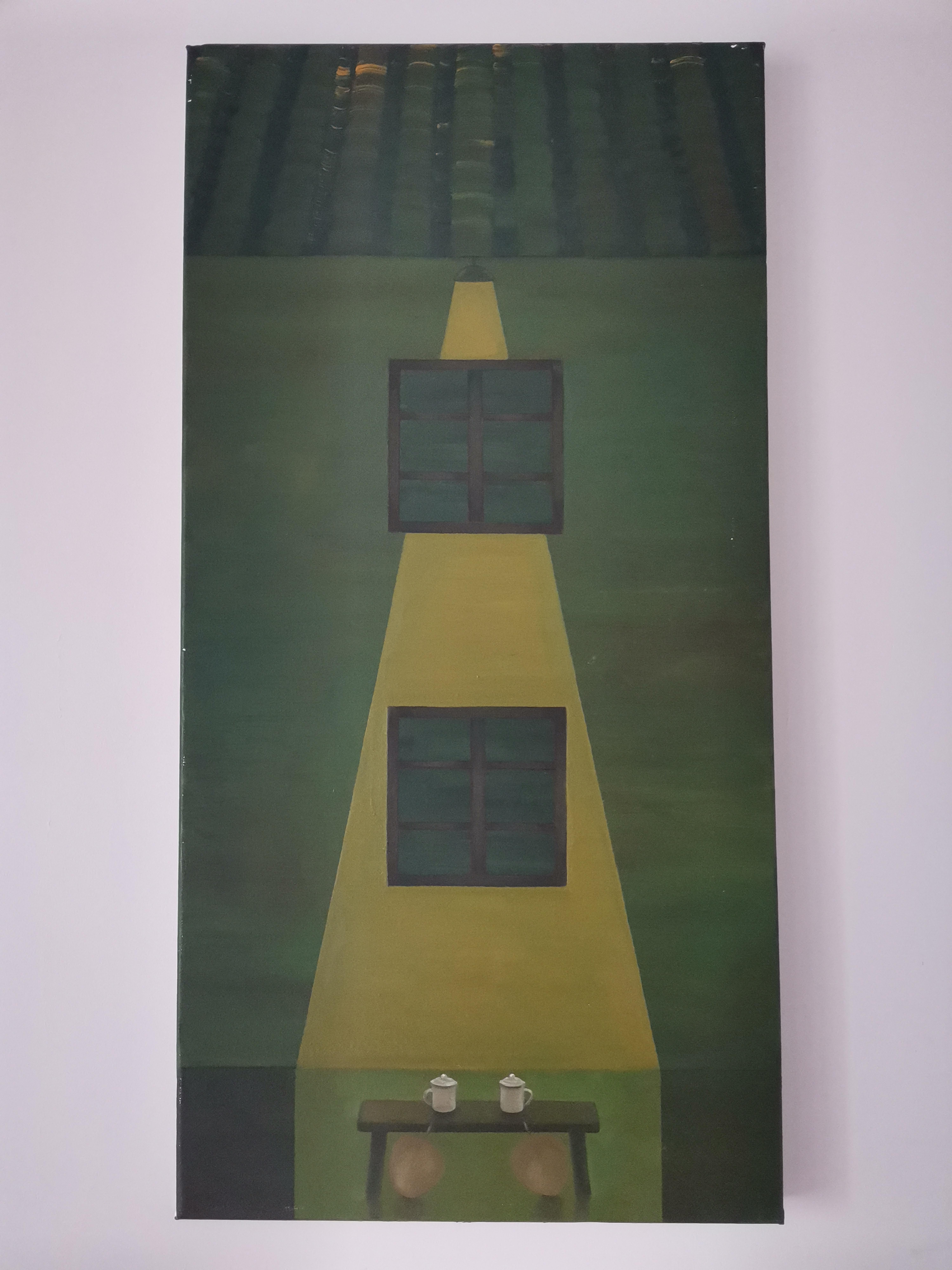 Arte Contemporáneo Chino de Lexi Caiqin-Disfrutando del Frío y Chateando por la NocheII en venta 1